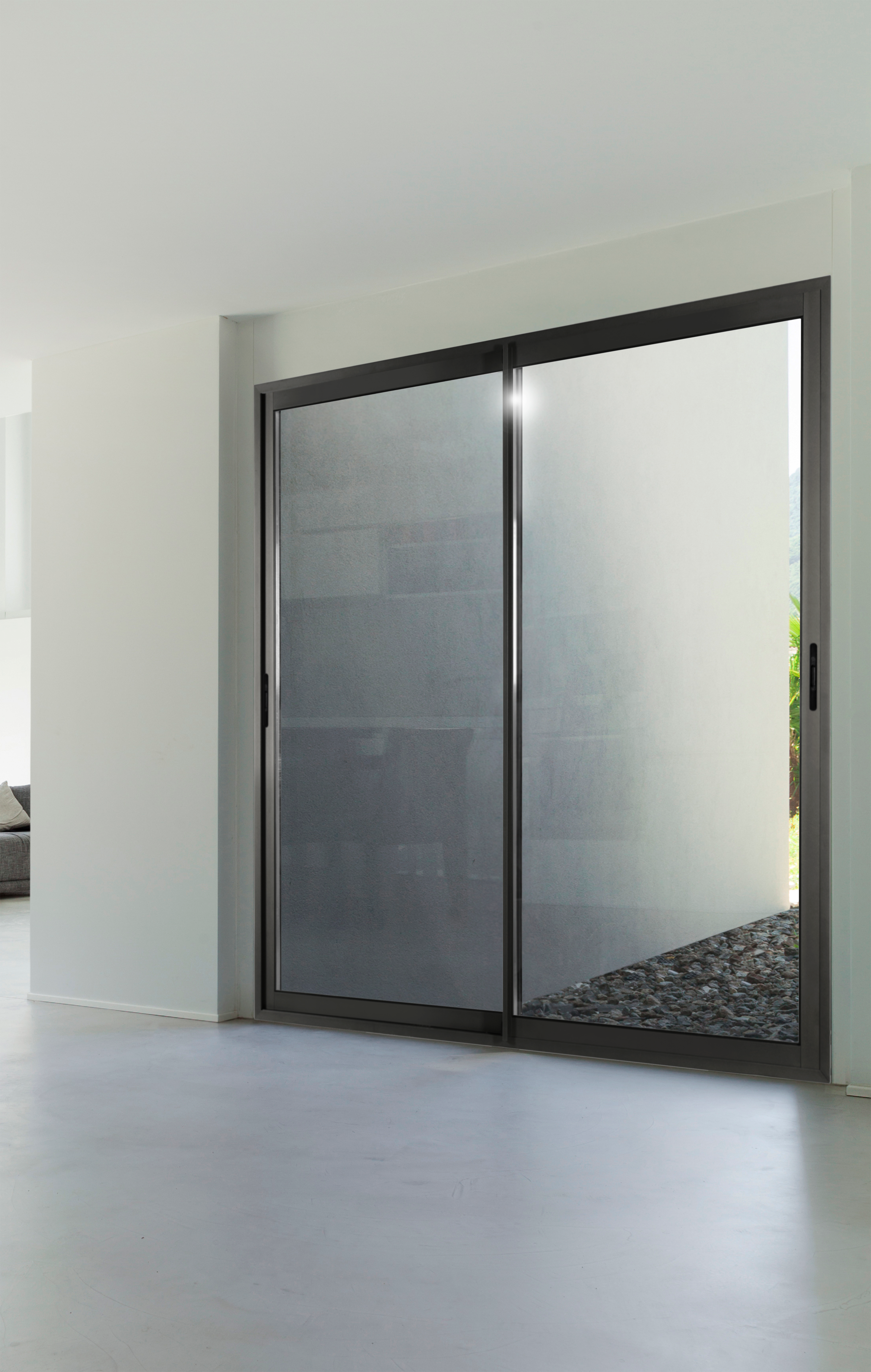 Baie coulissante aluminium H.215 x l.240 cm gris - 3