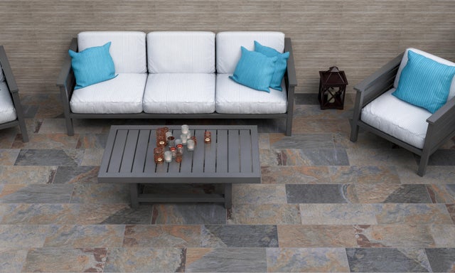 Carrelage sol extérieur effet pierre l.30 x L.60 cm - Pierre de Bali