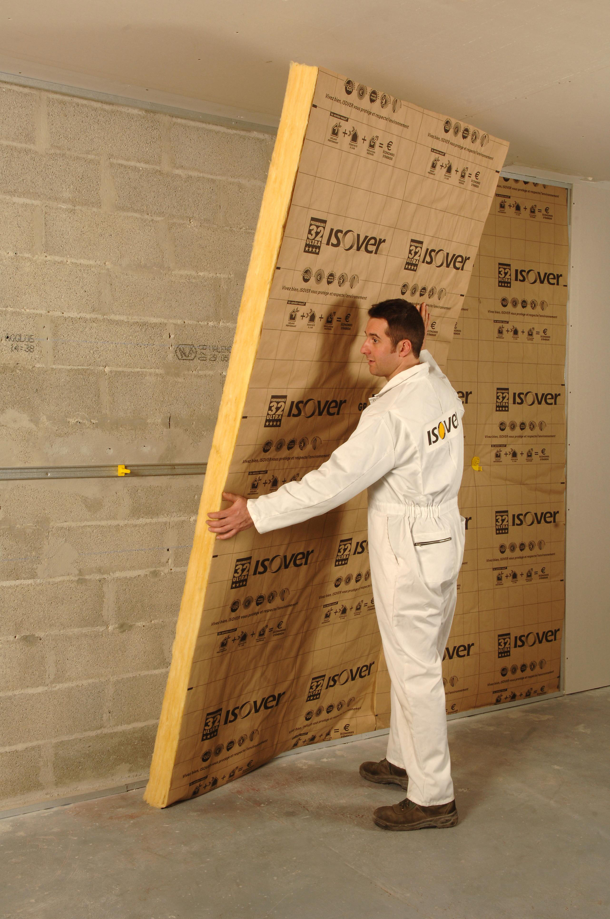 Panneaux roulé laine de verre Kraft Th32 L.270 x l.120 cm  Ep 100 mm R = 3.15 ISOVER - 3