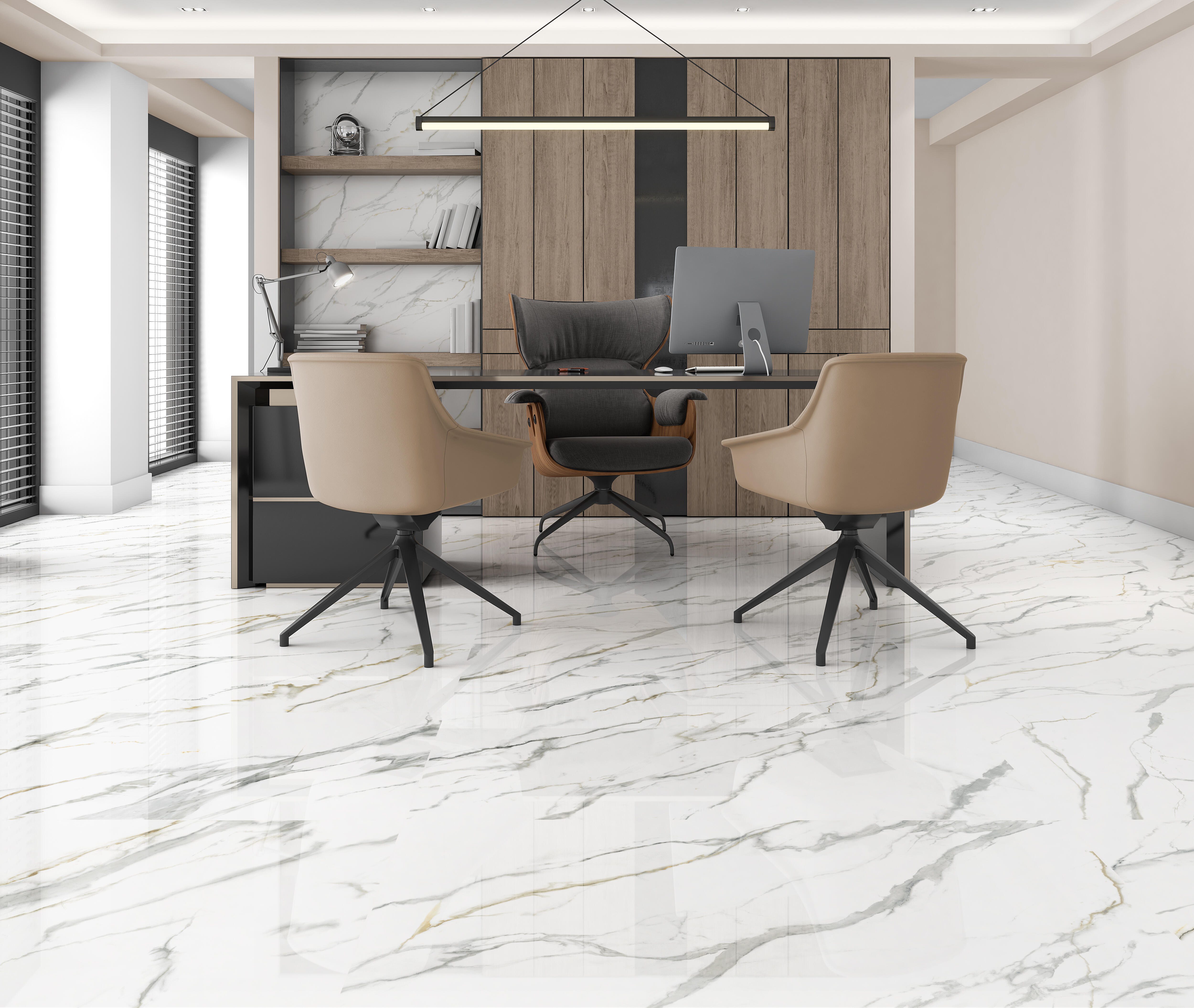 Carrelage sol intérieur effet marbre l.60x L.120cm - Salamanca - 3