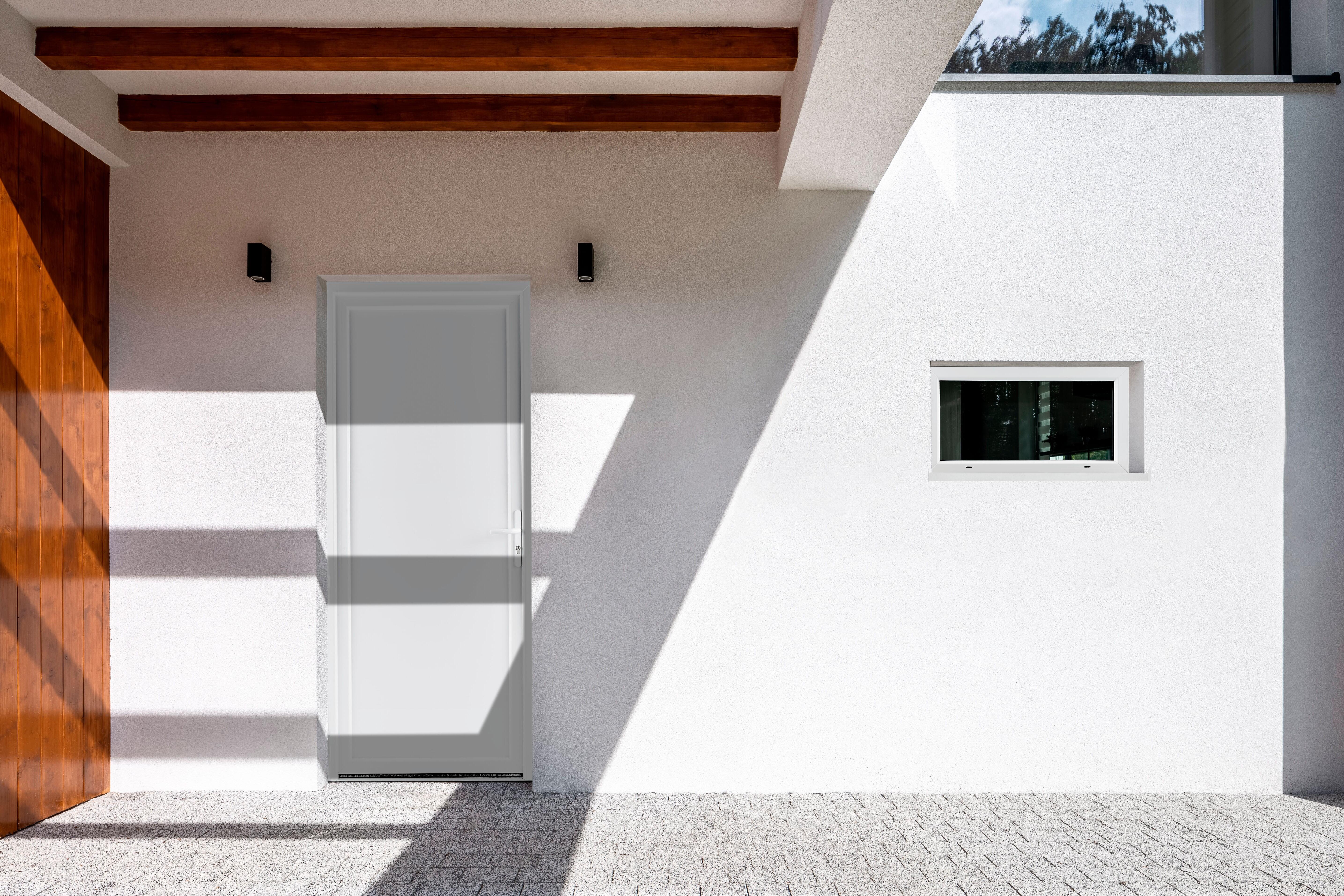 Porte de service PVC Pleine Blanche H.200 x l.80 cm poussant gauche  - 6