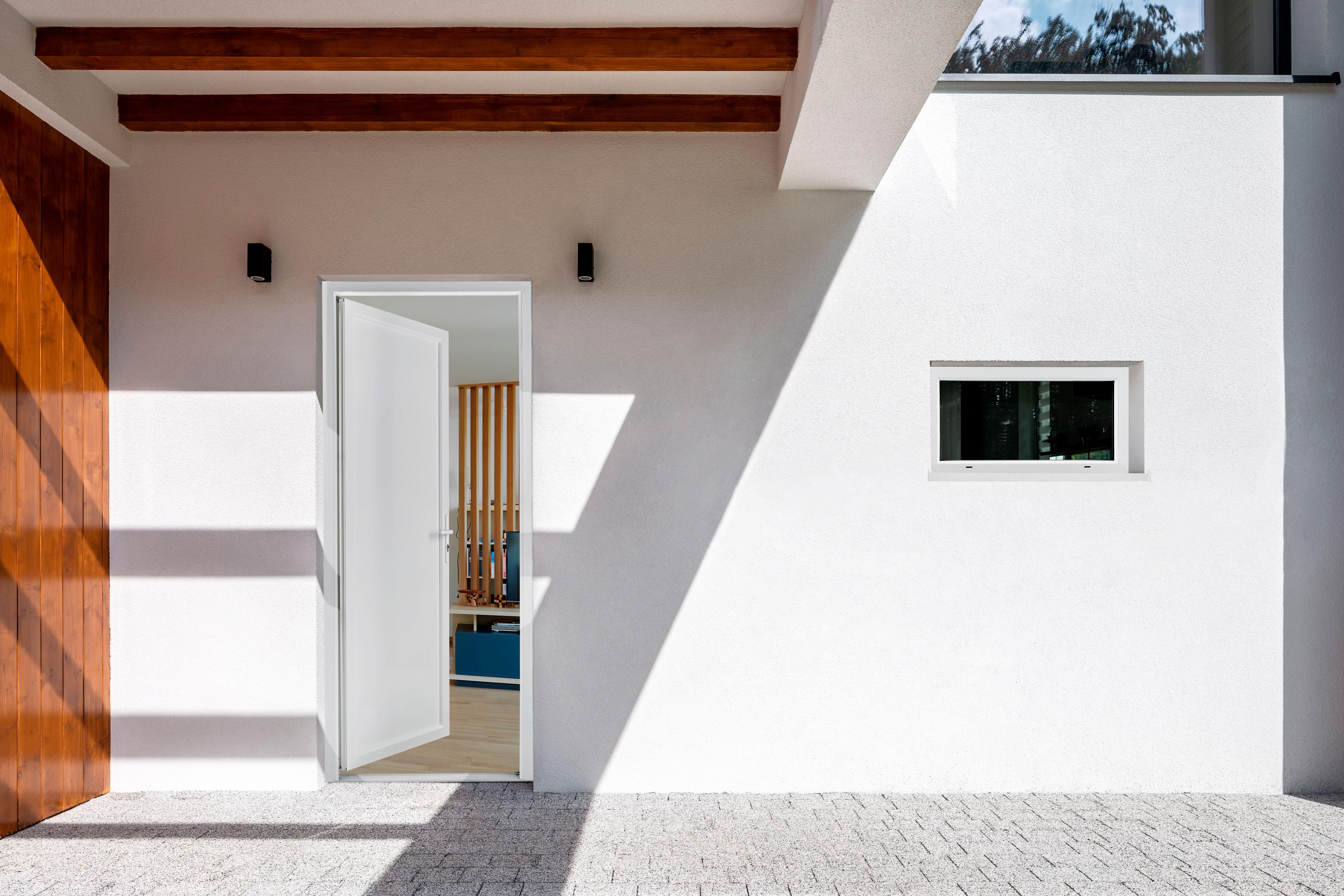 Porte de service PVC Pleine Blanche H.200 x l.80 cm poussant gauche  - 4