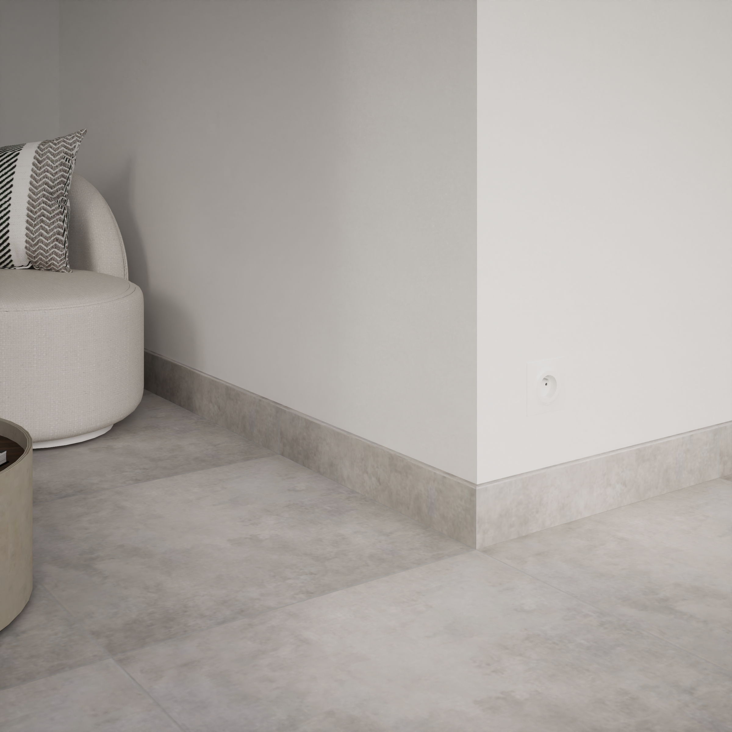 Plinthe carrelage intérieur effet béton H.7 x L.60 cm - Clara gris (lot de 6) - 2