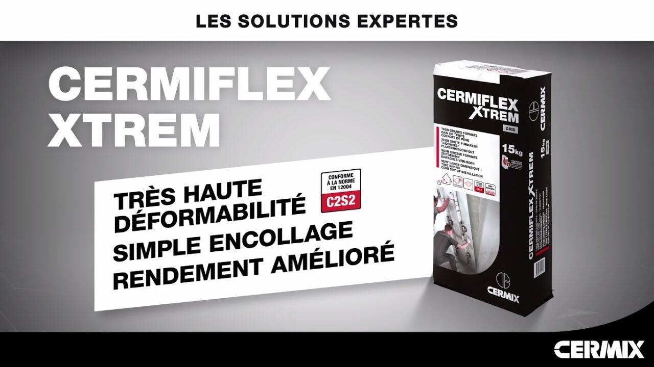 Colle carrelage en poudre gris C2S2EG pour sol et mur intérieur & extérieur 15 kg - Cermiflex Xtrem CERMIX - 2