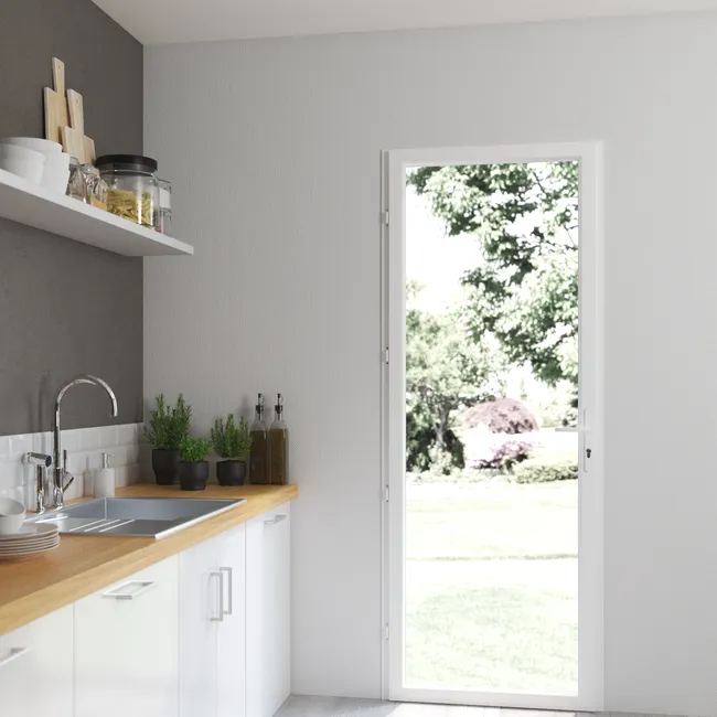 Porte-fenêtre PVC H.215 x l.80 cm 1 vantail tirant gauche blanc - 4