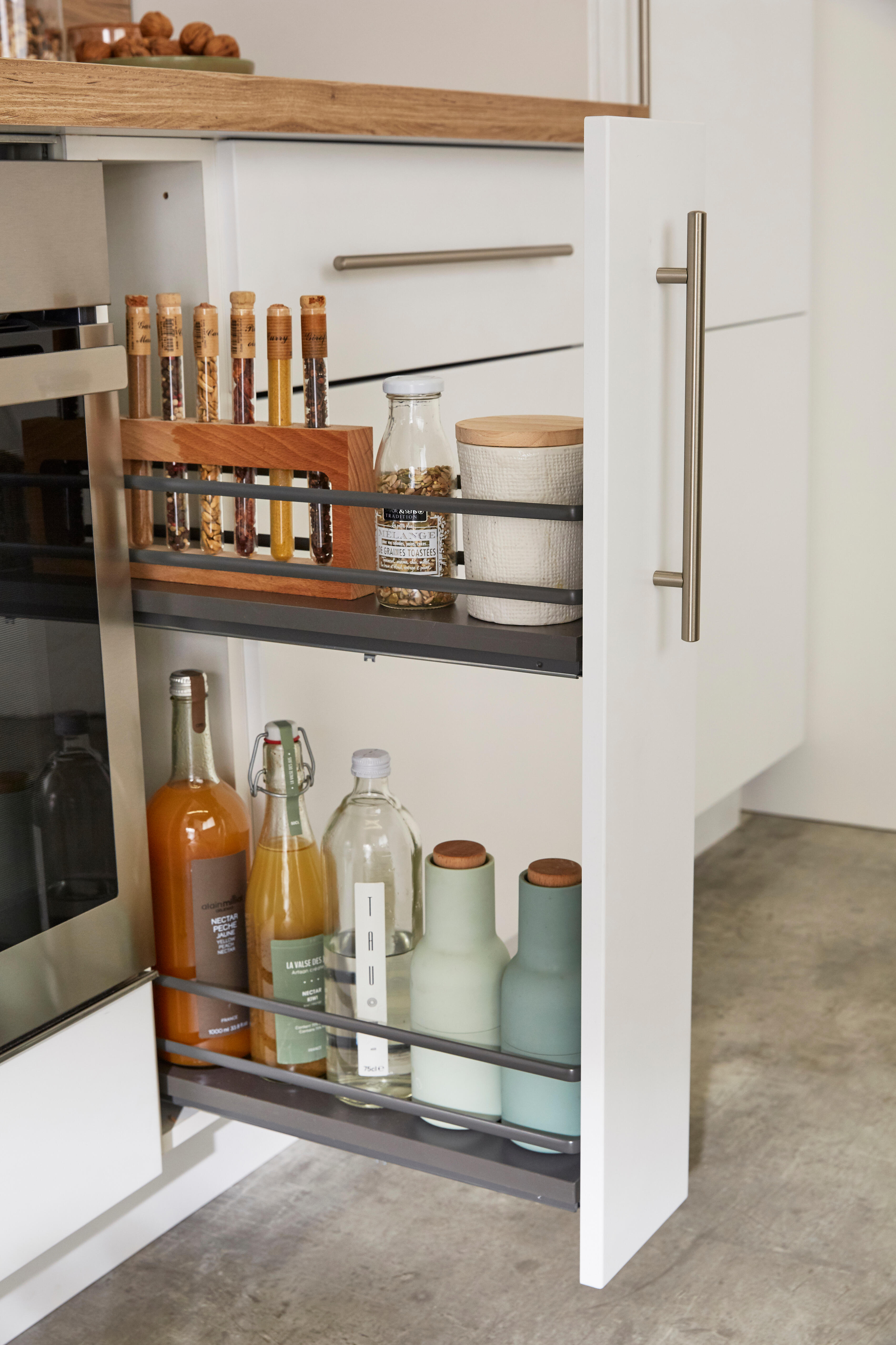 Range épices fond plat gris Larg.15 cm - 2