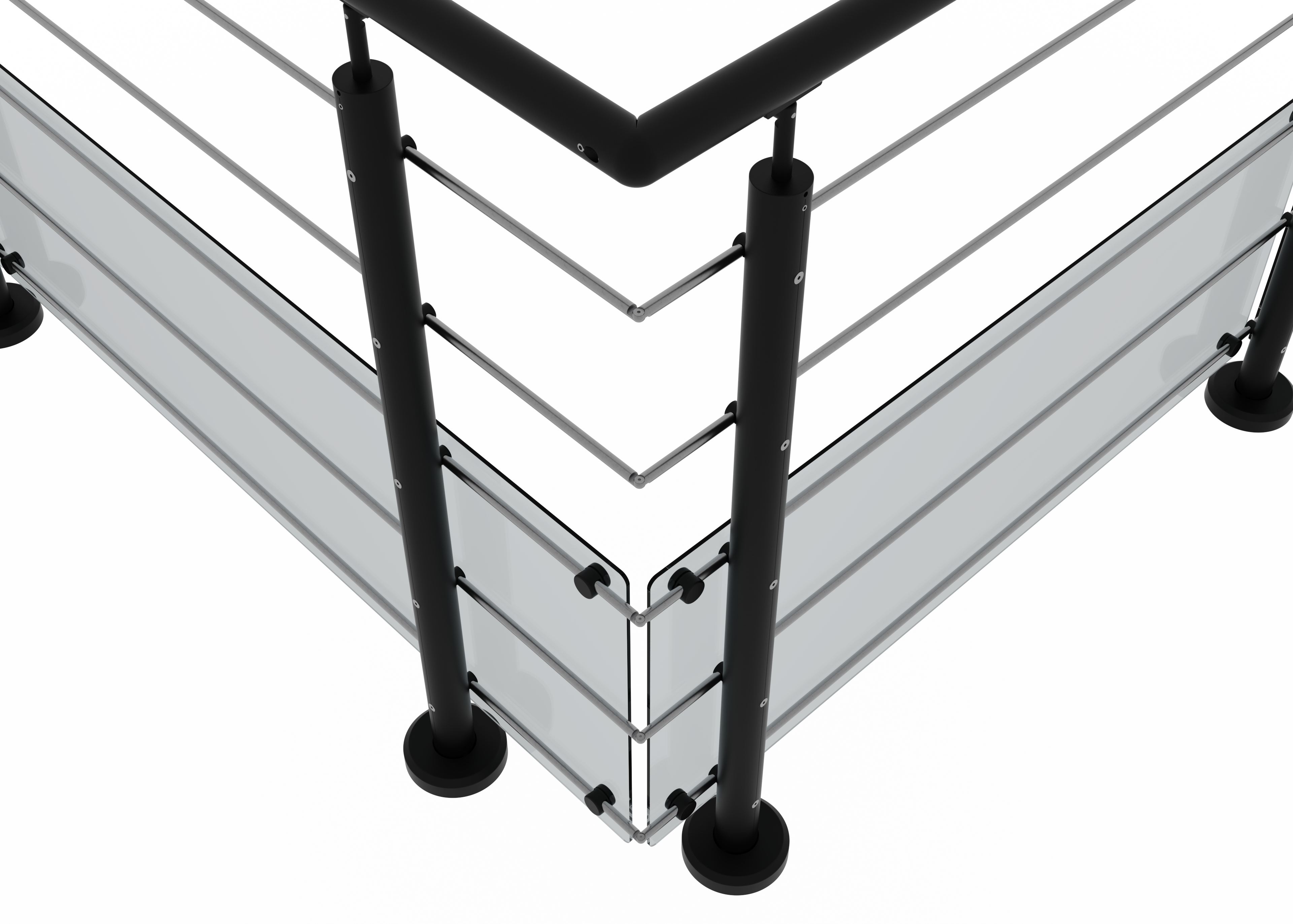 Kit articulation main-courante tubes Baloxy noir - 2