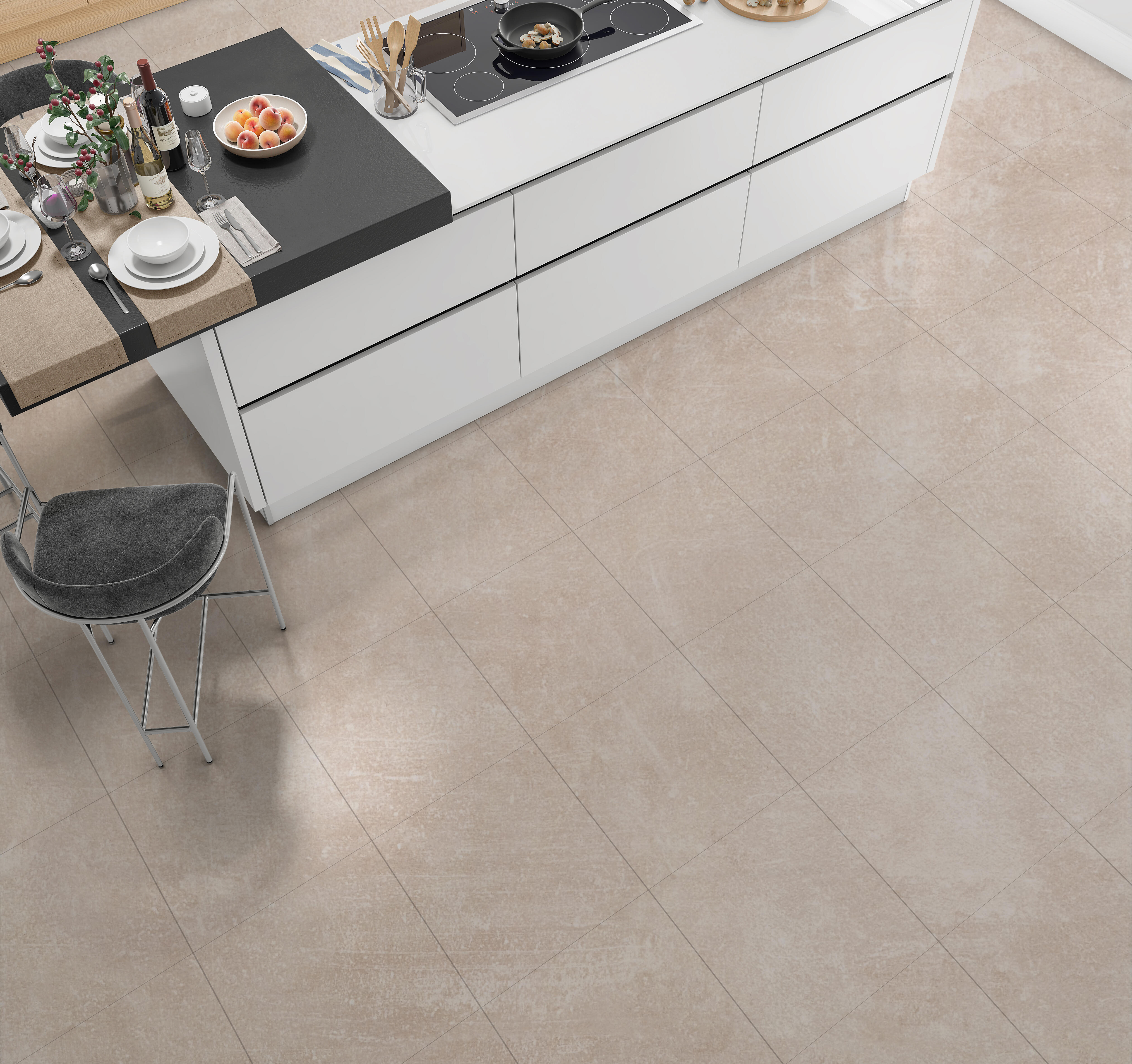 Carrelage sol intérieur effet béton l.30x L.30cm - Clara Gris - 2