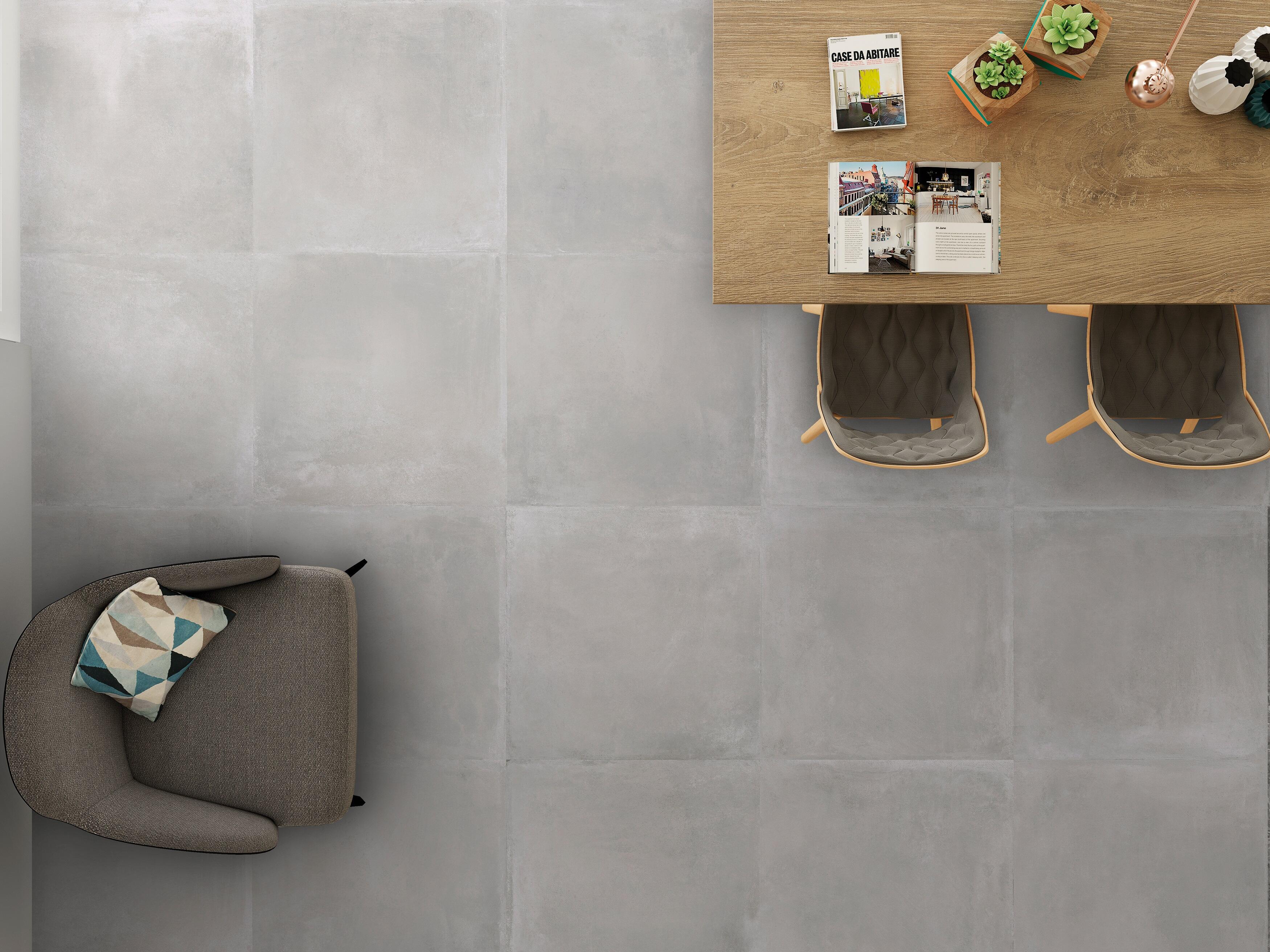 Carrelage sol intérieur effet béton l.60x L.60cm - Garvet Gris - 2