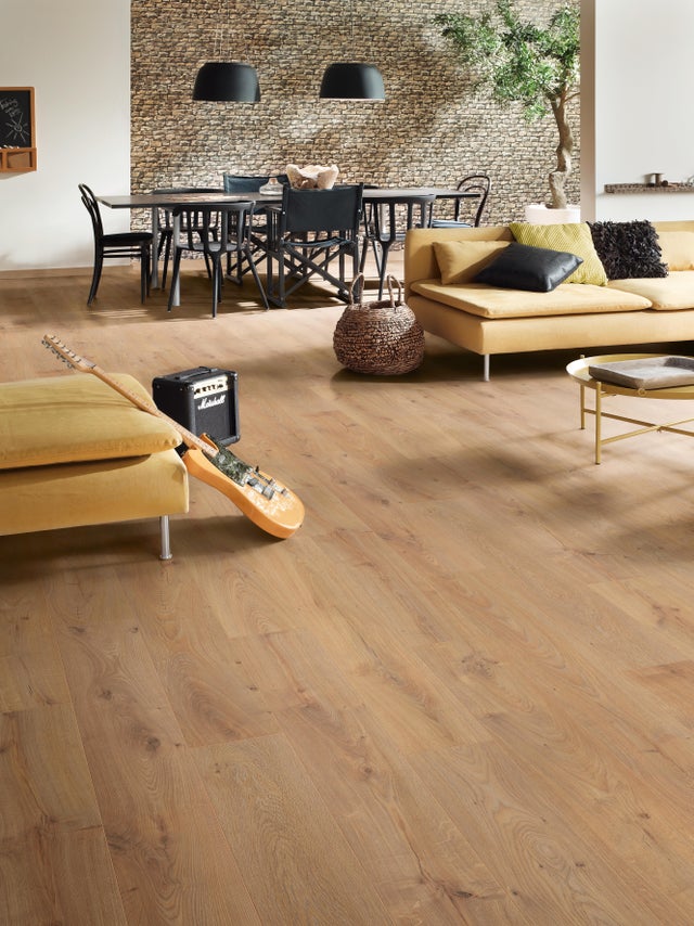 Sol stratifié chêne Baronial MOD 017 AC3 Ep. 7 mm L. 128,5 x l. 19,2 cm -KRONOSPAN