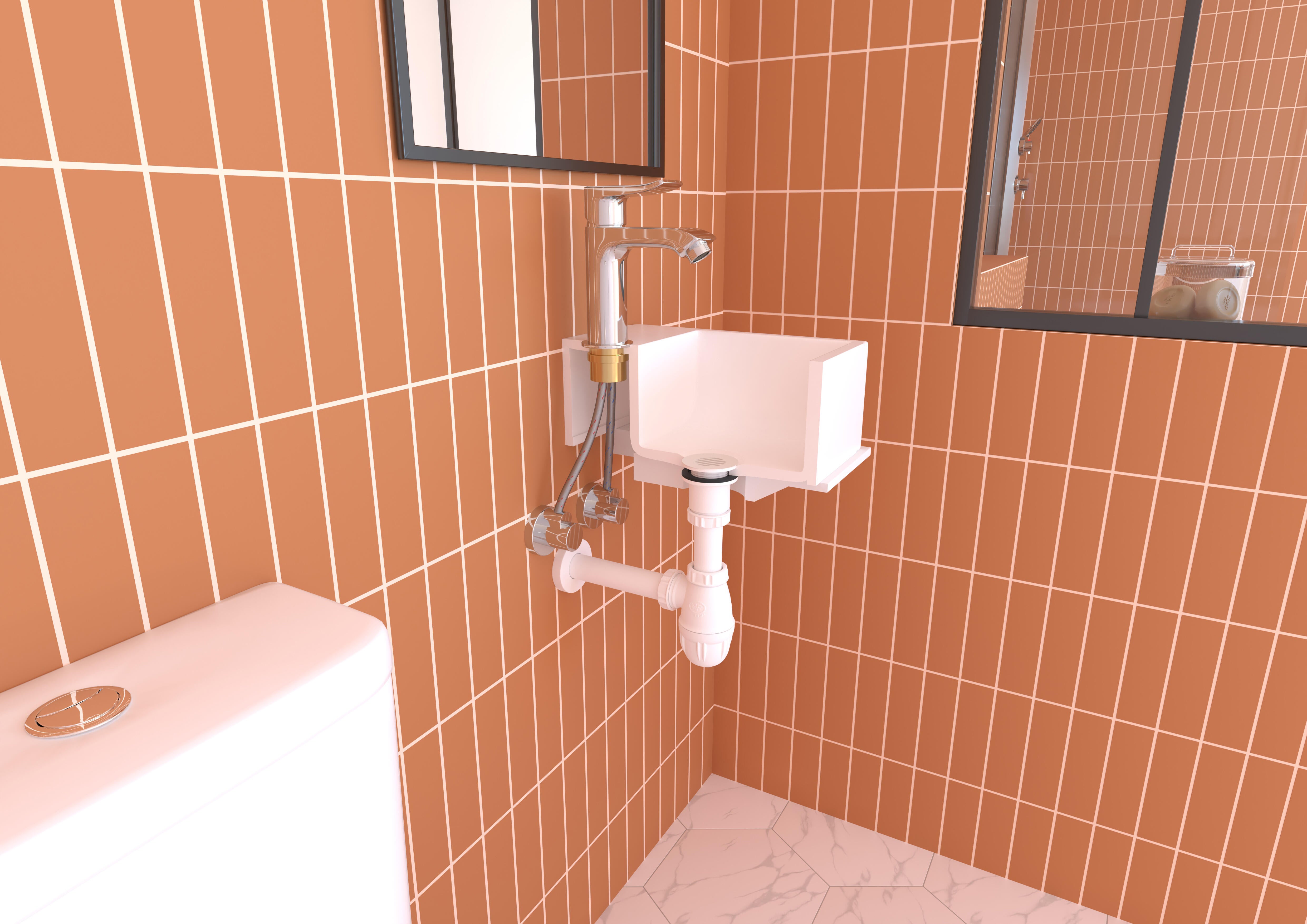 Siphon pour lavabo et évier 1 cuve Diam.32/40 mm réglable en hauteur blanc NF - VALENTIN - 2