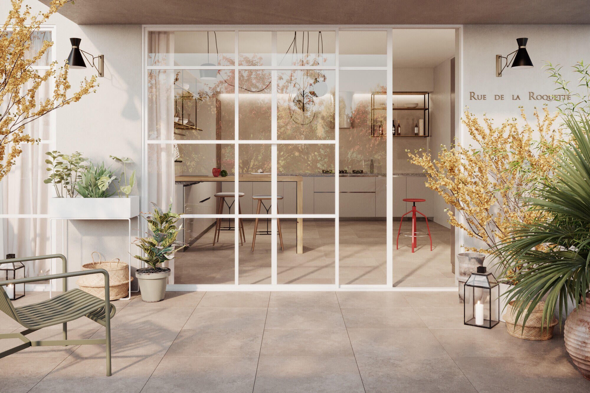 Dalle carrelage extérieur effet pierre l.60 x L.60 cm - Whisper Greige - 2