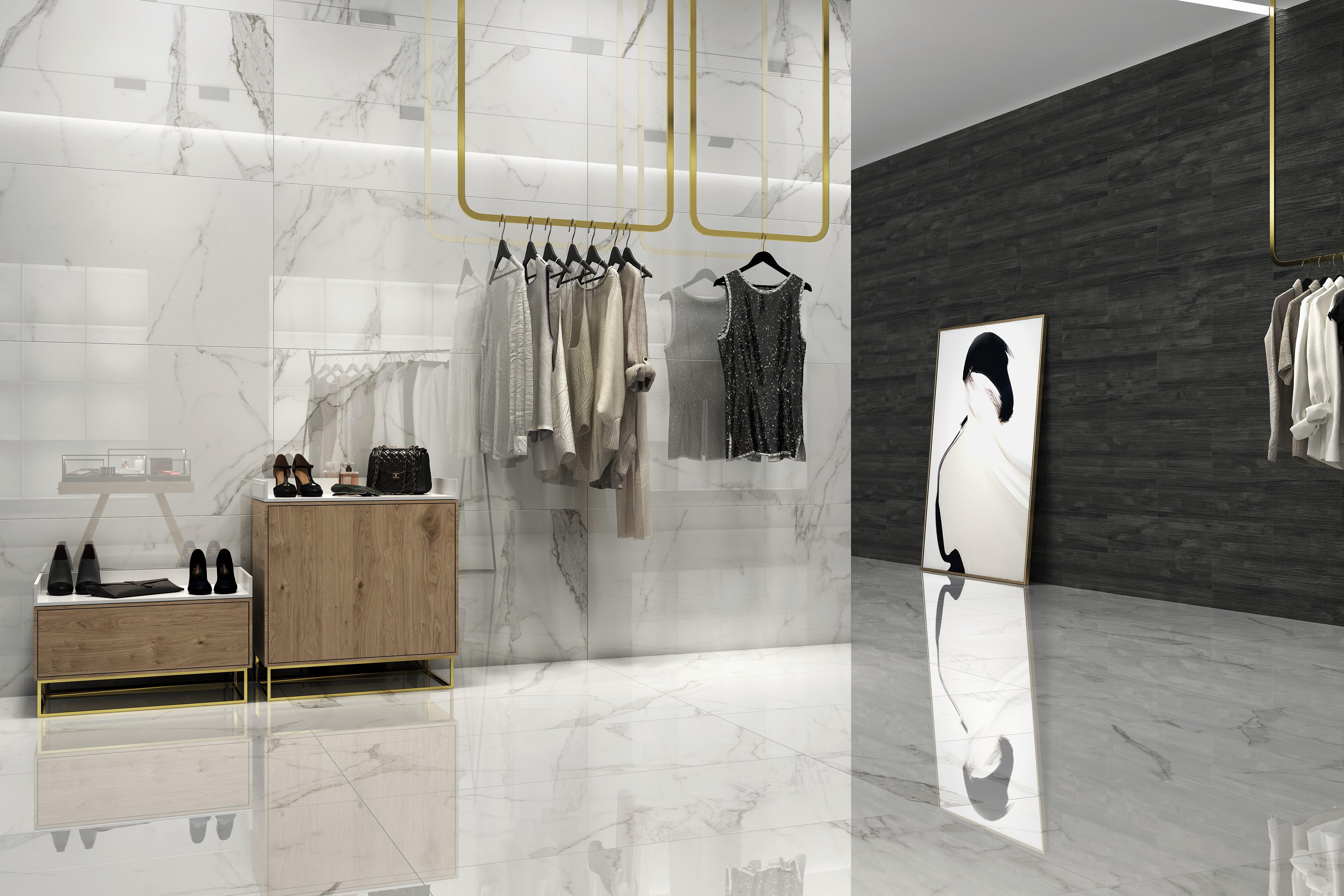 Carrelage sol intérieur effet marbre l.60 x L.120 cm - Palais Blanc - 2
