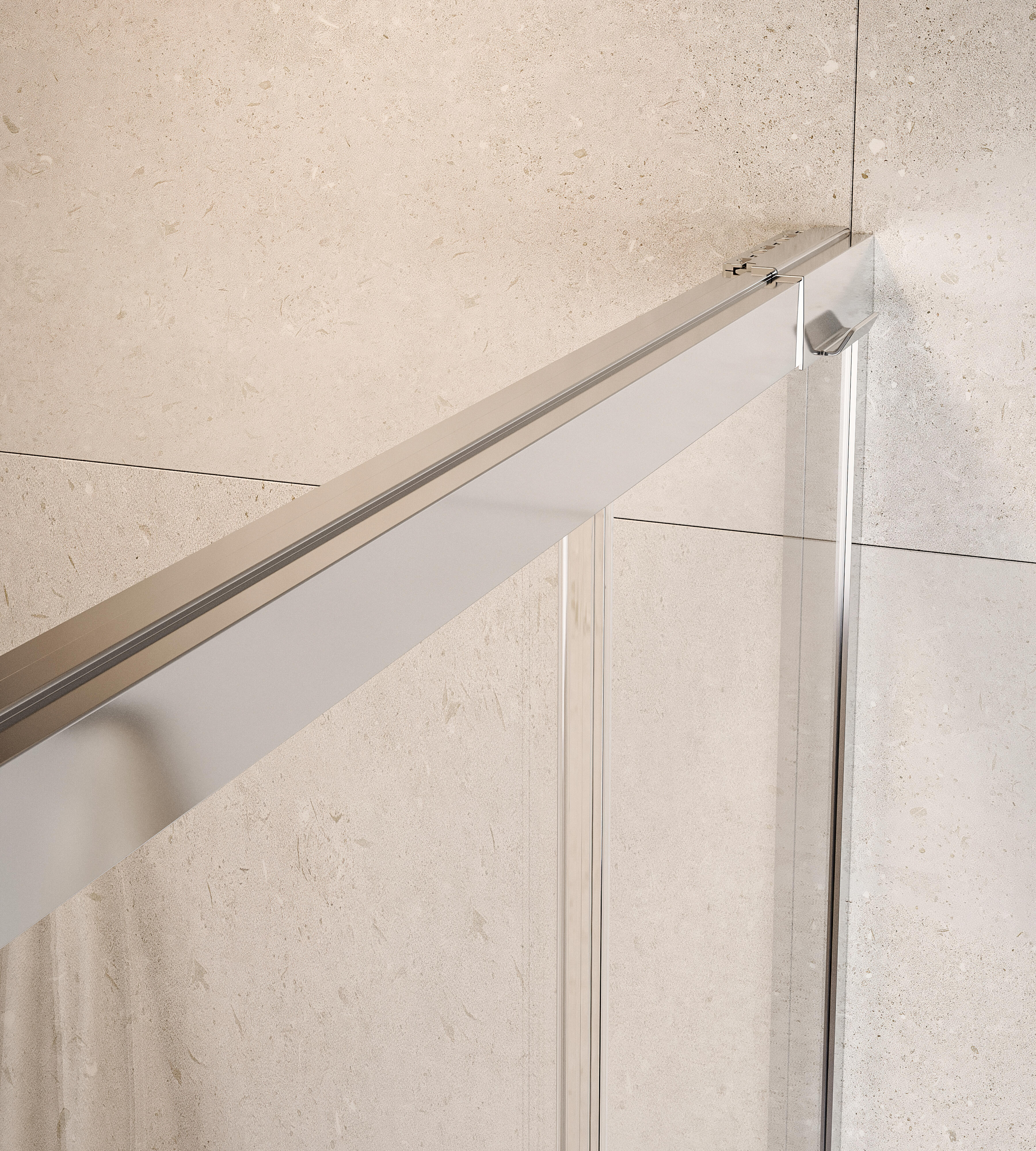 Mampara de ducha frontal 1 fijo + 1 puerta corredera transparente Apolo perfil aluminio cromo (162.1-172)x200 cm cristal 6mm cierre magnético sin guía inferior Roca - 8