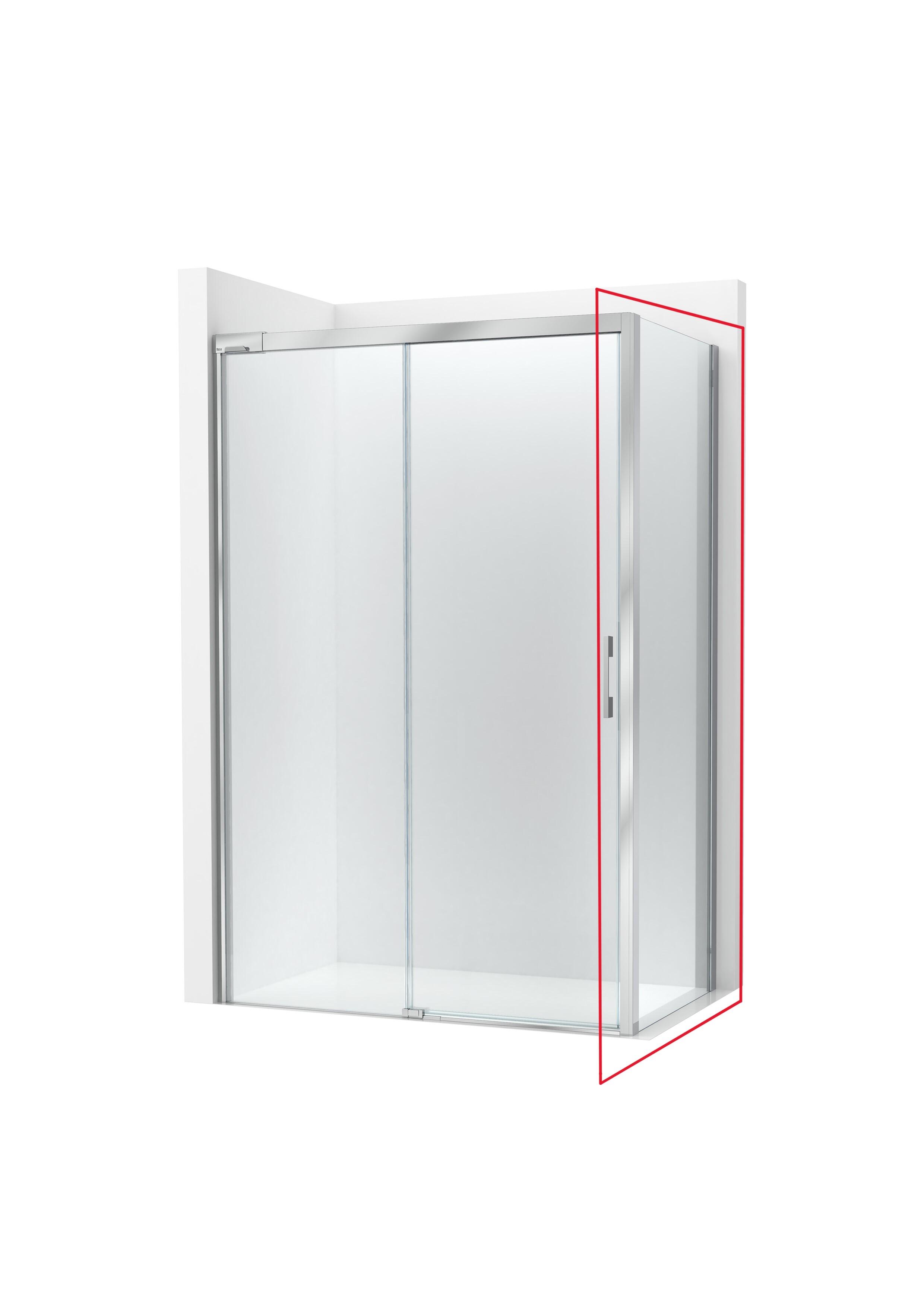 Panel lateral fijo para mampara de ducha frontal transparente Apolo perfil aluminio cromo 70x200 cm cristal templado de seguridad 6mm espesor Antical Roca - 2