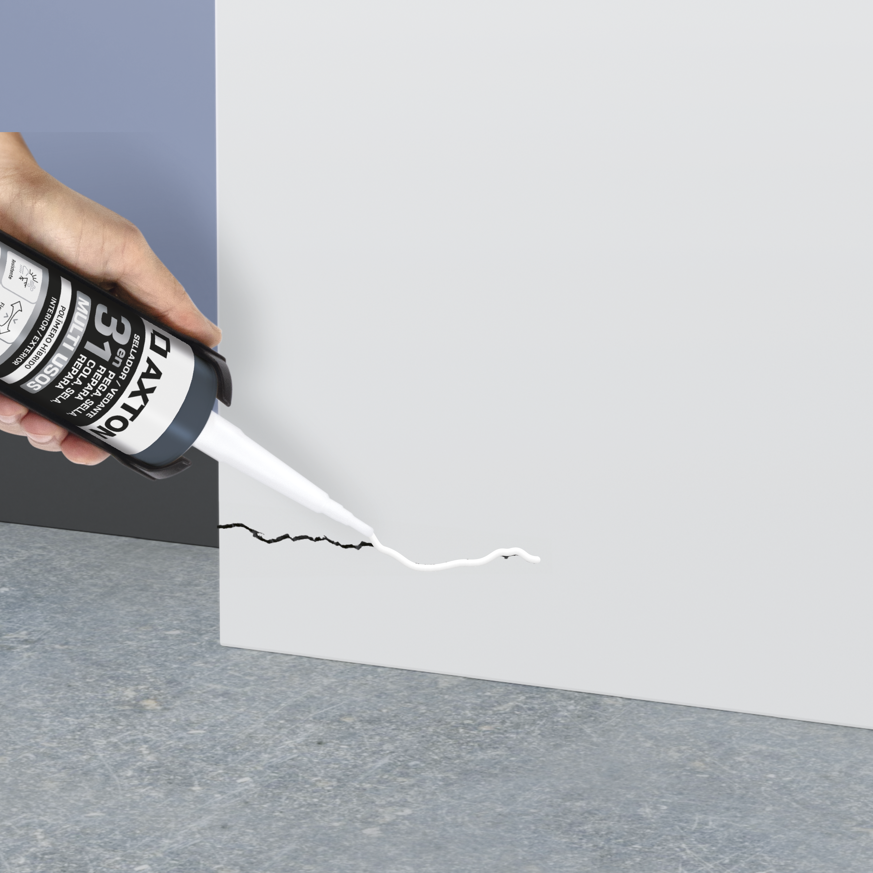 Cola e veda multiusos interior exterior 280 ml branco Axton - 3