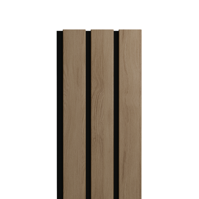 Panele ścienne 3D Lamel na czarnym filcu 265x30 cm Dąb 3 lamele