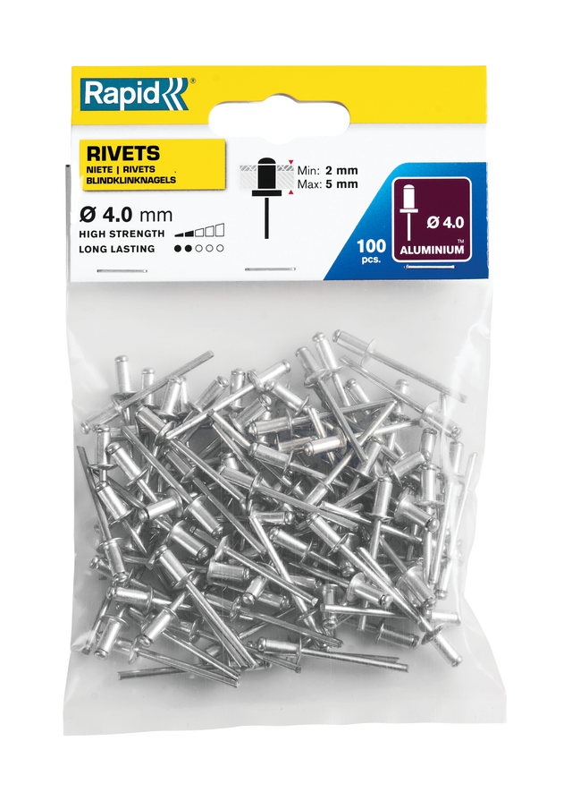 Rivets acier Diam.4 x H.8 mm RAPID