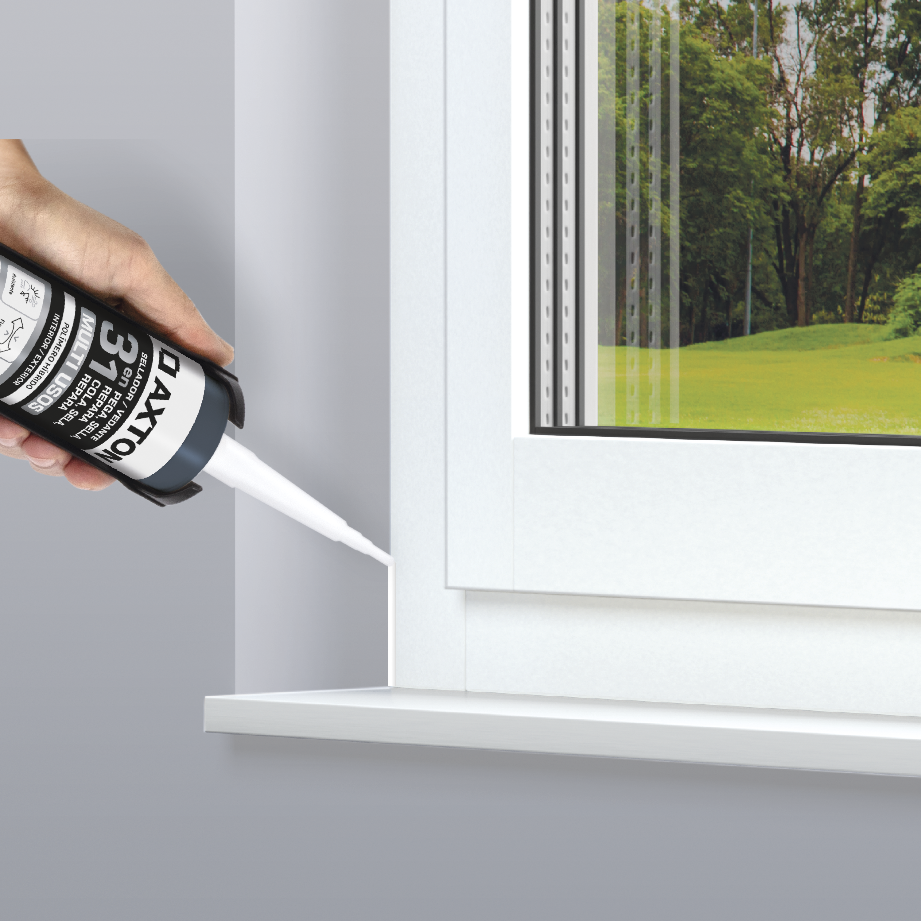 Cola e veda multiusos interior exterior 280 ml branco Axton - 2