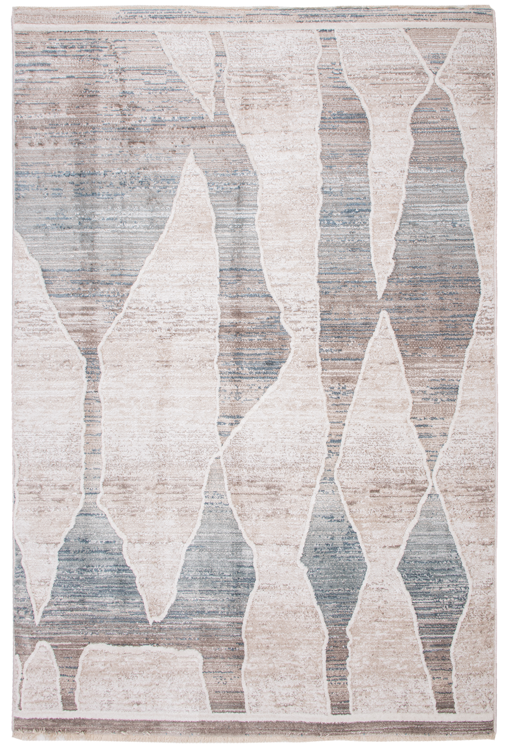Dywan z frędzlami Santana Hamada beżowo-turkusowy 160 x 240 cm