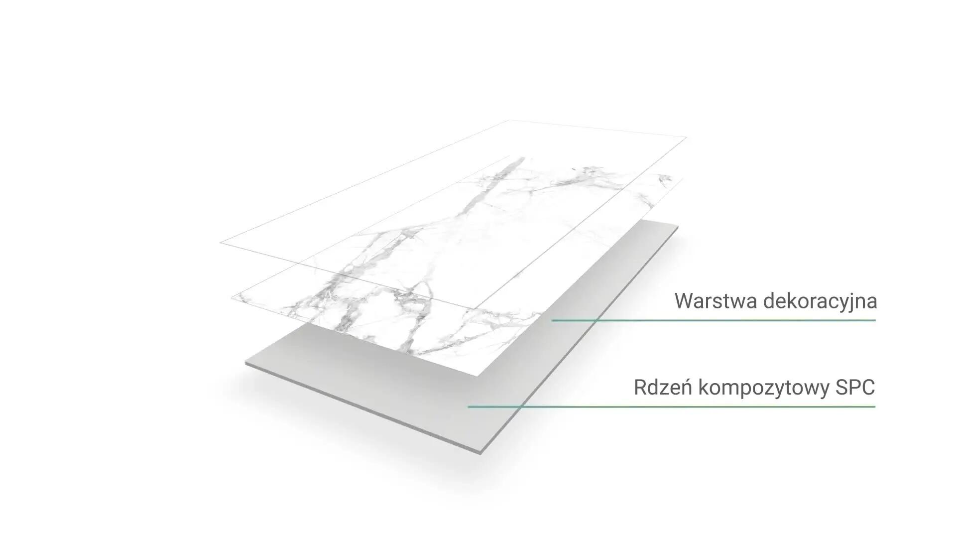 Panele ścienne SPC winylowe wodoodporne Calacatta Bianco 120x60 cm - 2
