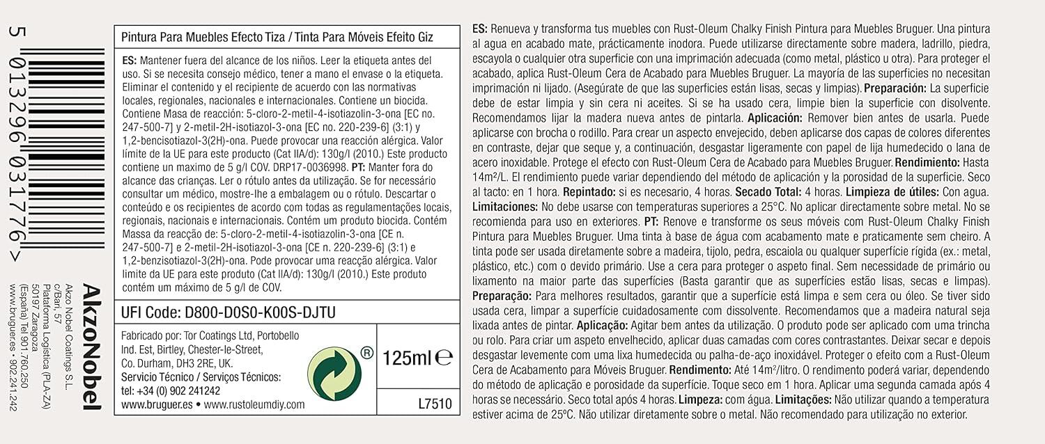 Pintura a la tiza CHALKY FINISH RUST-OLEUM 125 ml crema - 13