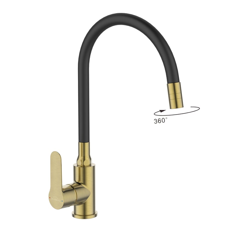 Bateria kuchenna Weria Plus z elastyczną wylewką 2 F Złota Invena