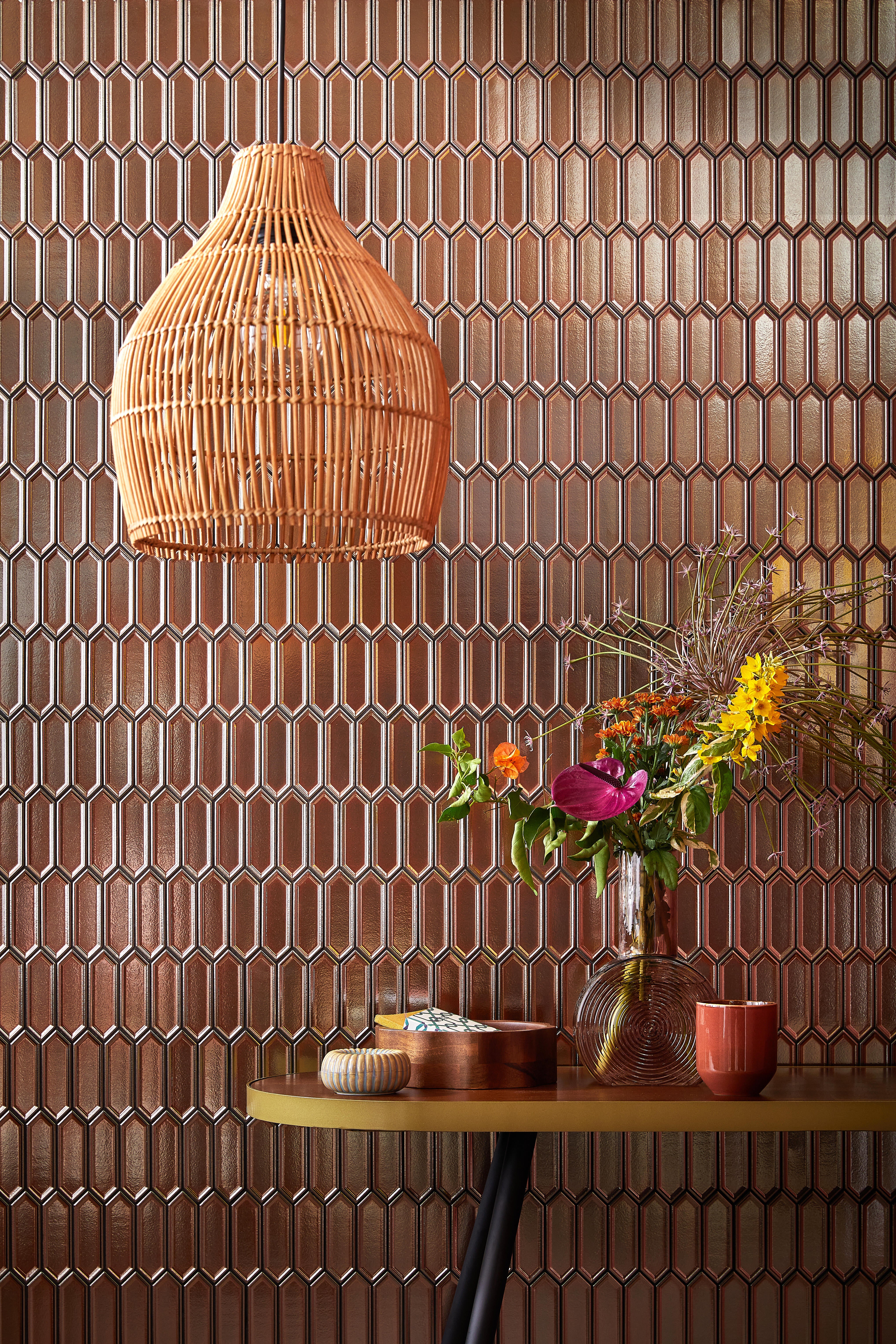 Suspension Elongo rotin, beige, Diam.30 cm INSPIRE, E27 - 4