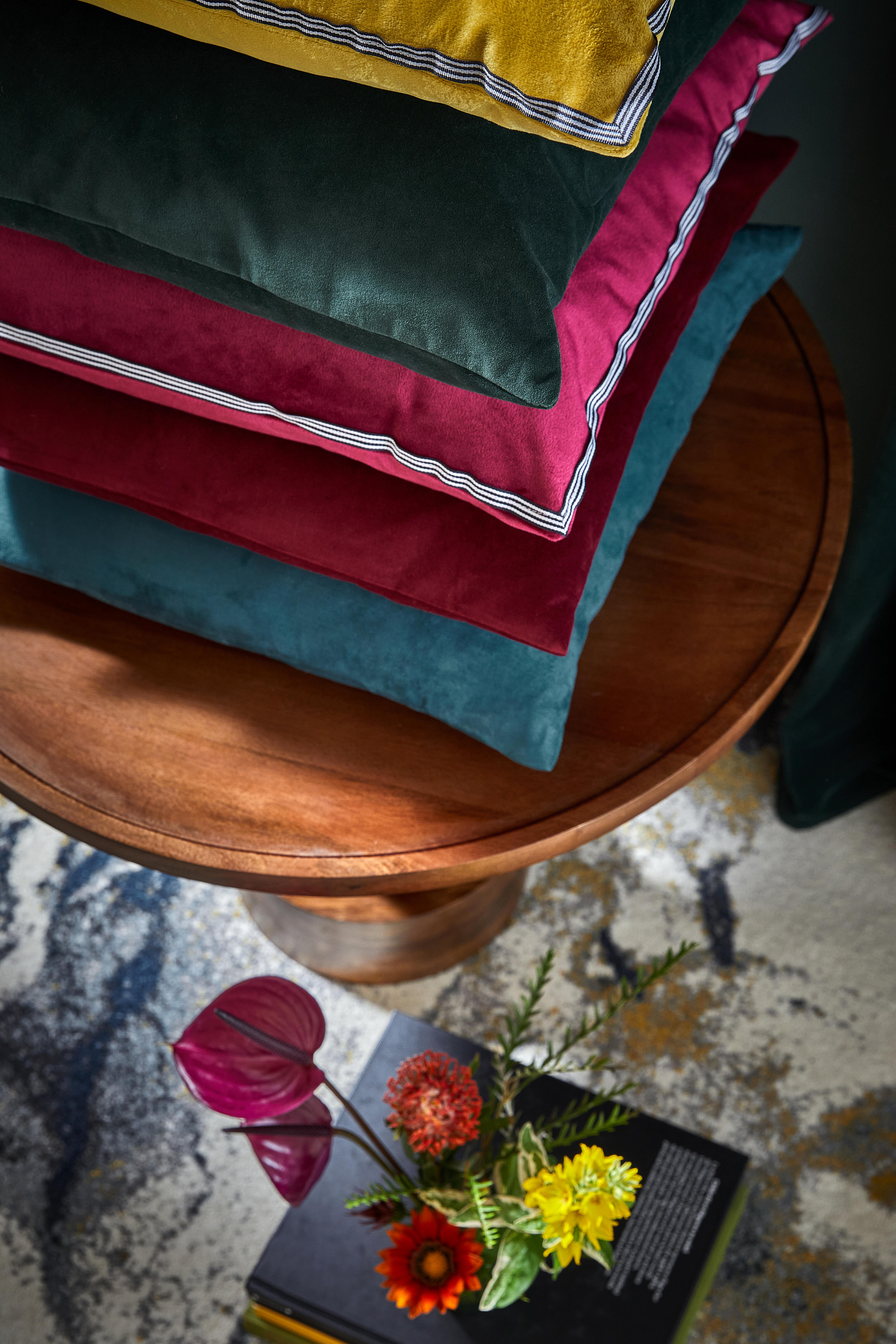 Coussin Clarks, velours, vert l.45 x H.45 cm INSPIRE - 5