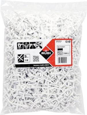 Croisillons standards pour carrelage Ep.3 mm en X - RUBI (sachet de 1000) - 2