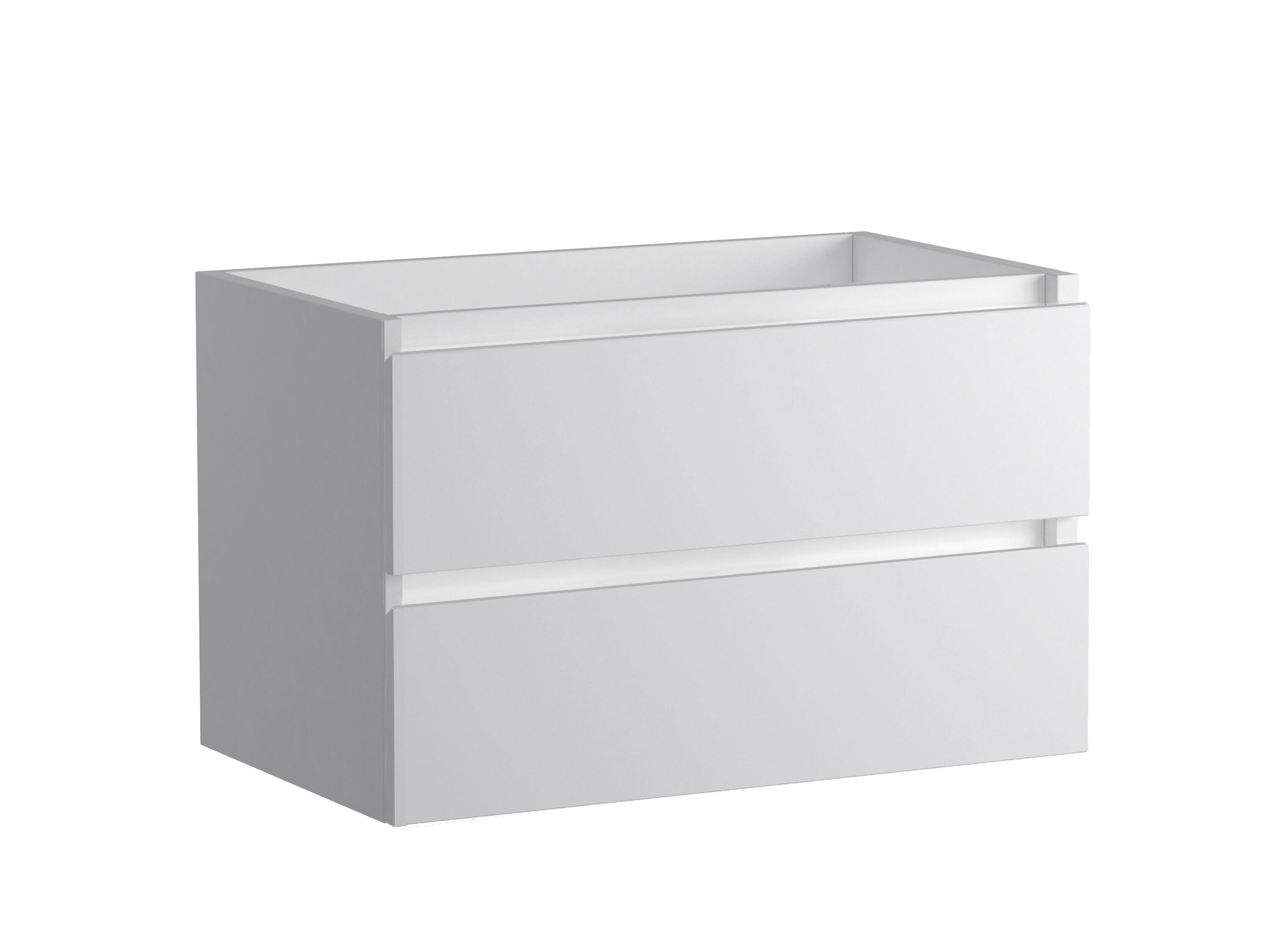 Meuble sous vasque suspendu 2 tiroirs blanc brillant l.80 x P.45 x H.50 cm - ATLANTIS - 2