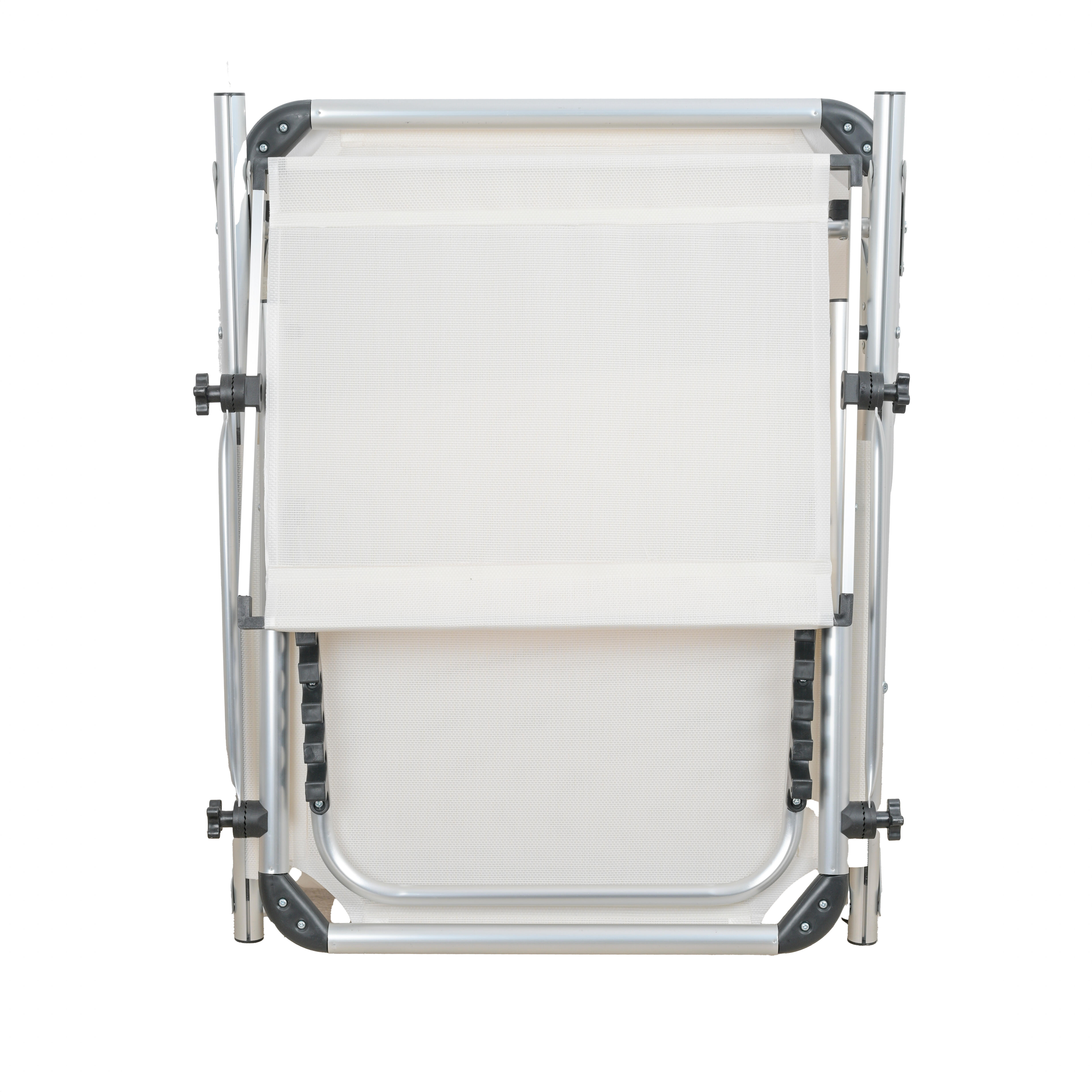 Espreguiçadeira alumínio com pala para o sol 61x188 cm branco Azur - 10