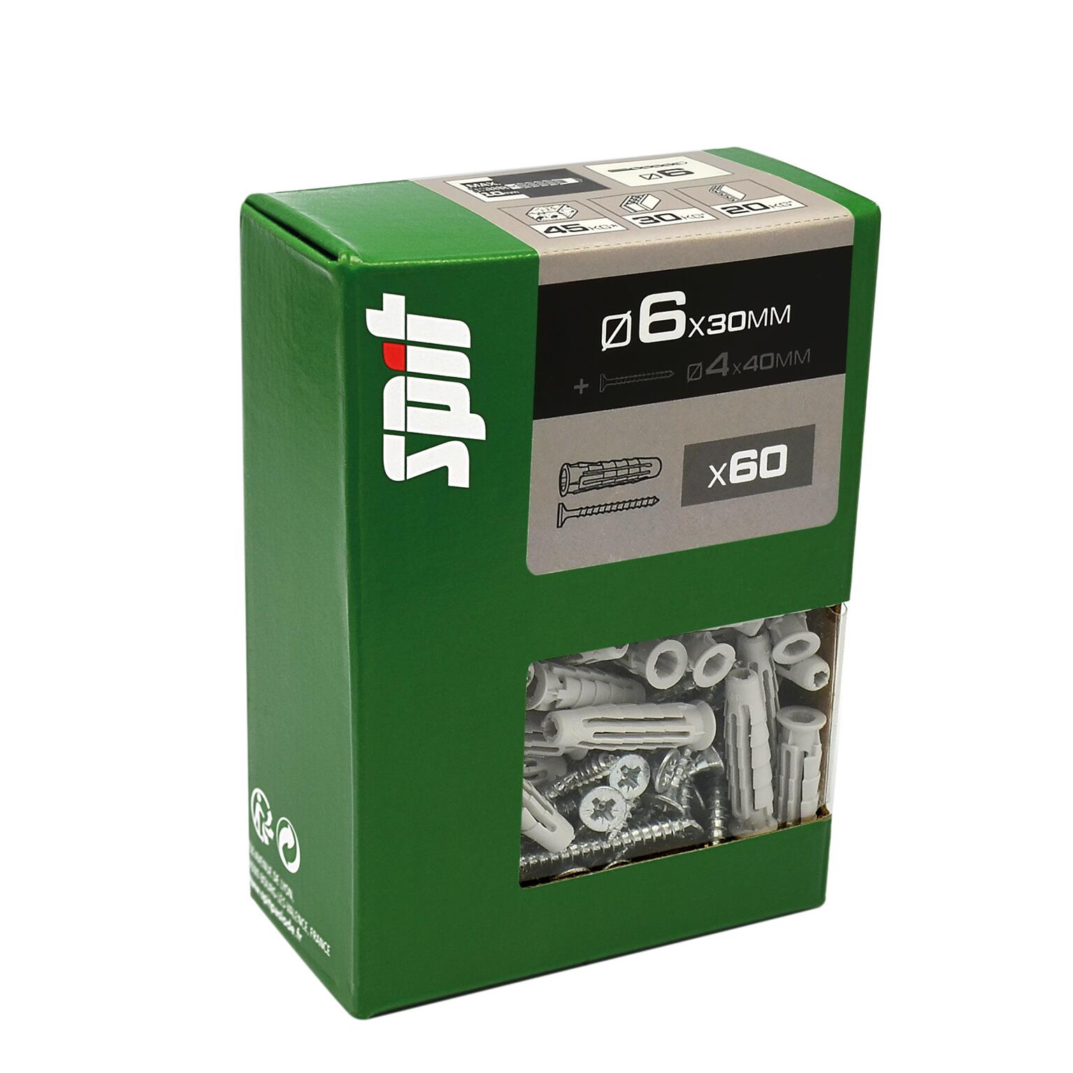 Cheville nylon avec vis multi-matériaux Diam.6 mm x 30 mm - SPIT Pro6 (lot de 60) - 2