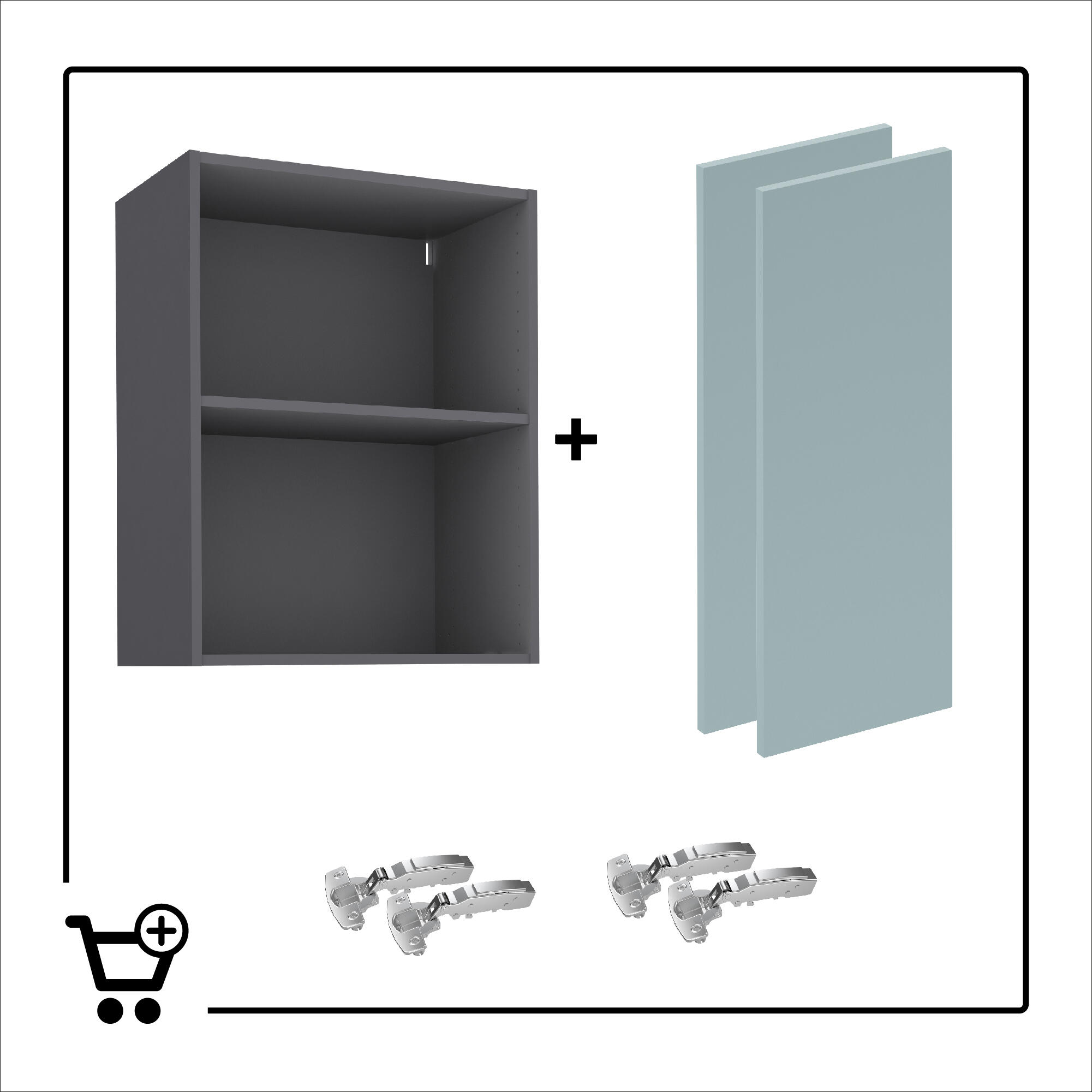 Mueble alto de cocina Delinia ID Viena azul mate Alt 76,8 x An 60 cm 2PTA - 5