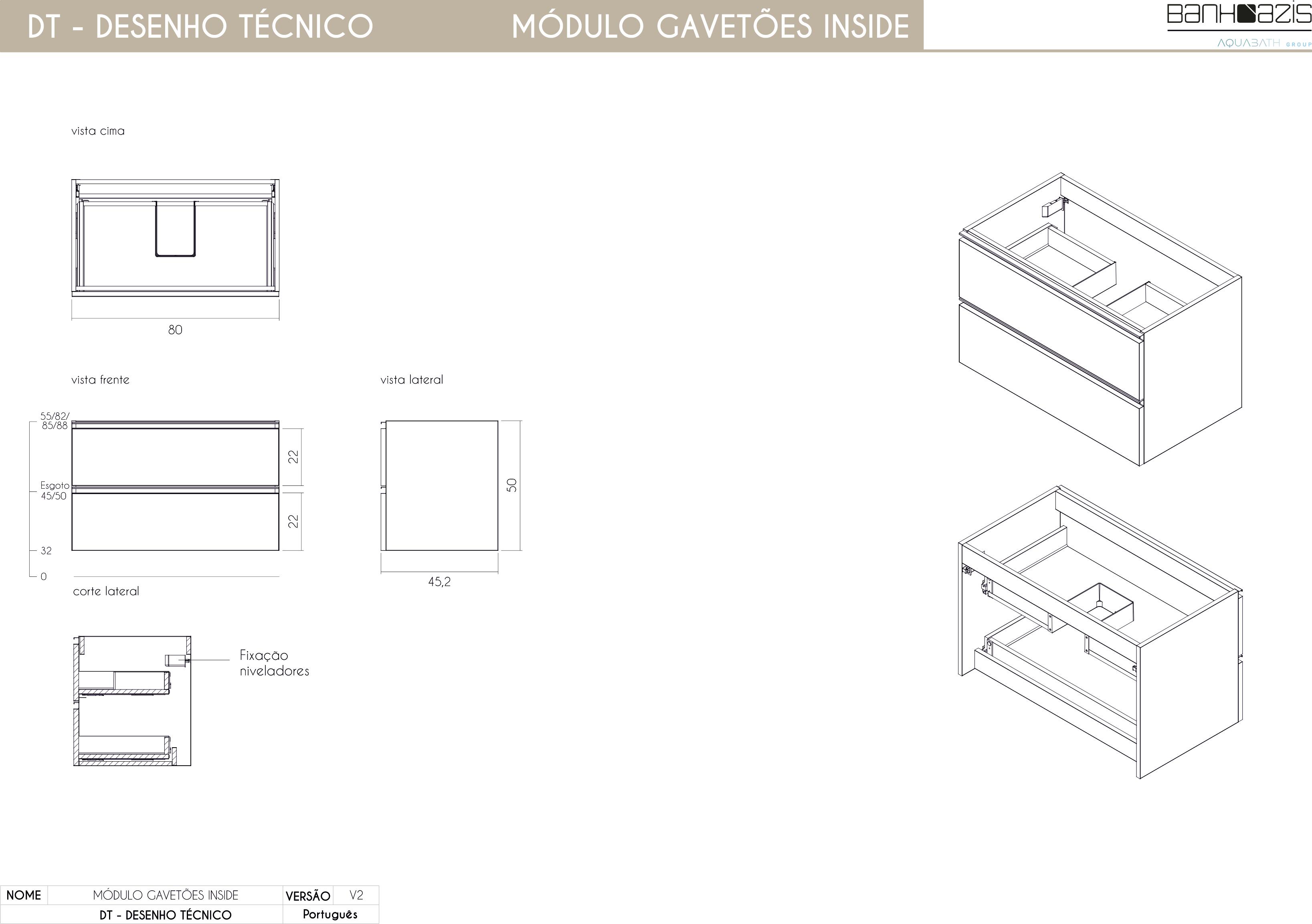 Móvel de casa de banho MODULOS 80CM NATURA - 5