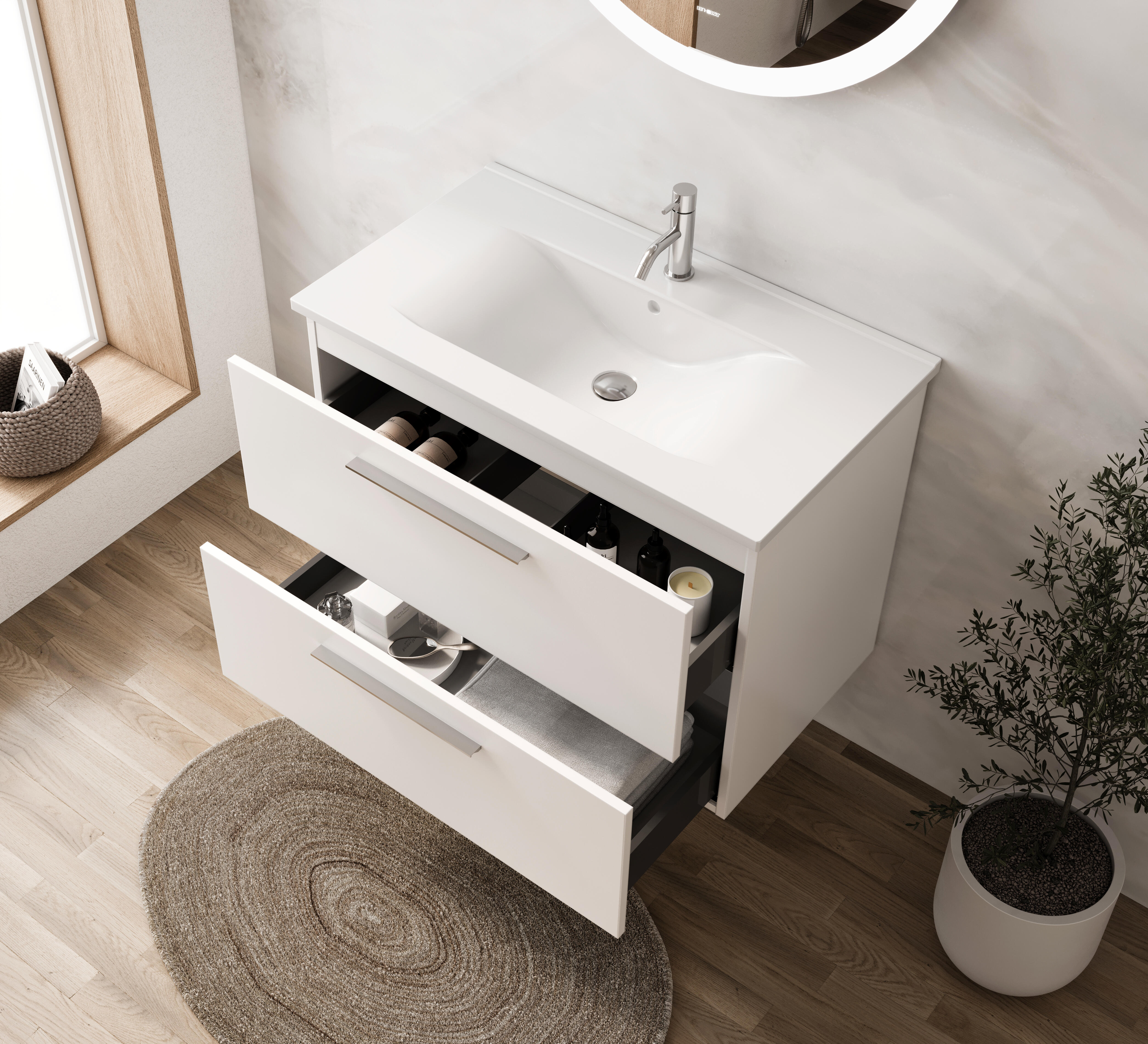 Móvel com lavatório 80x45x60 cm branco Cadis - 2