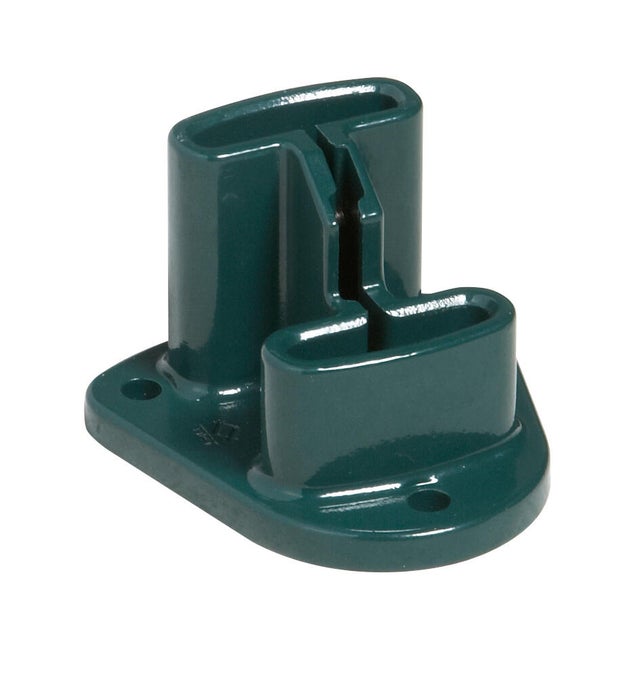 Platine pour poteau à encoche verte H.7 x L.12 x l.12 cm