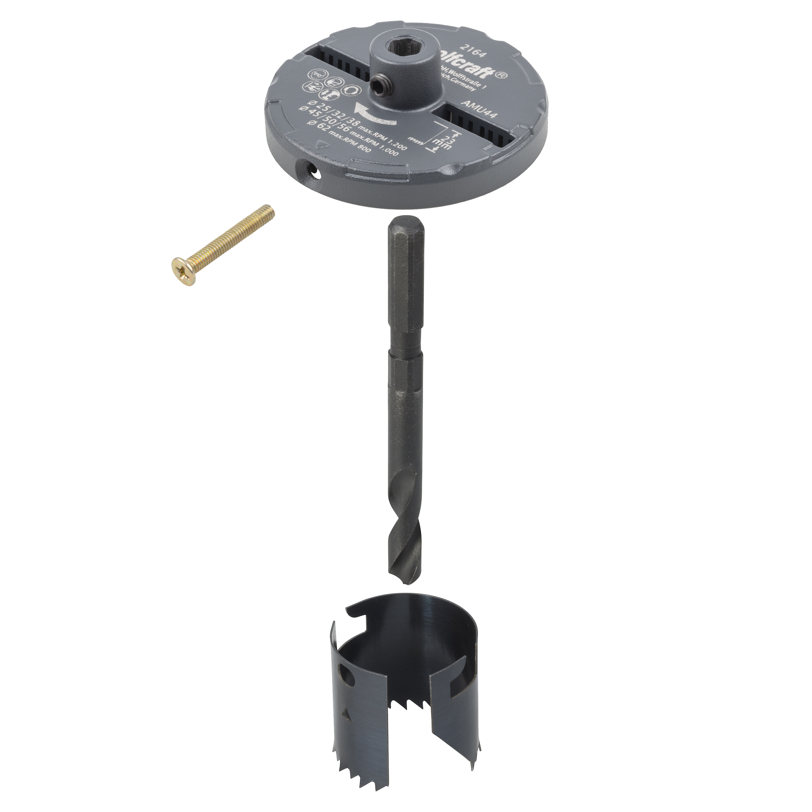 Scie cloche multi-lames pour bois et platre Diam.25 à 62 mm  - WOLFCRAFT - 2