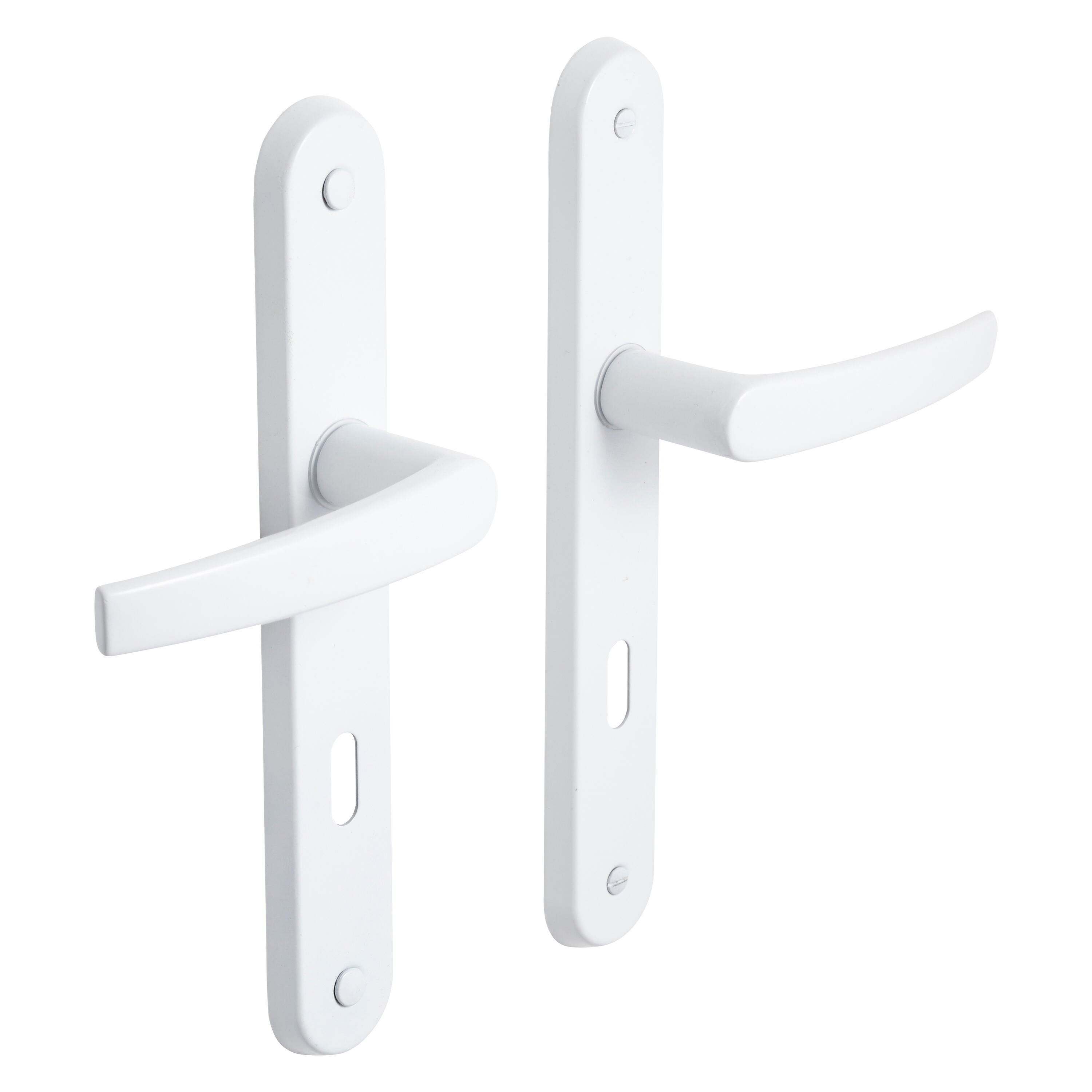 Poignée de porte sur plaque blanche entraxe 195 mm Clé en L JESS x2 - 3