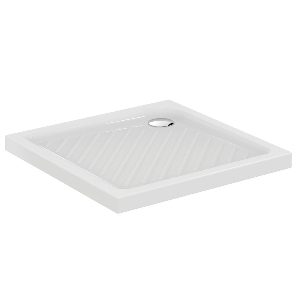 Receveur grès blanc l.90 x H.7 x P.90 cm Ulysse - PORCHER - 2