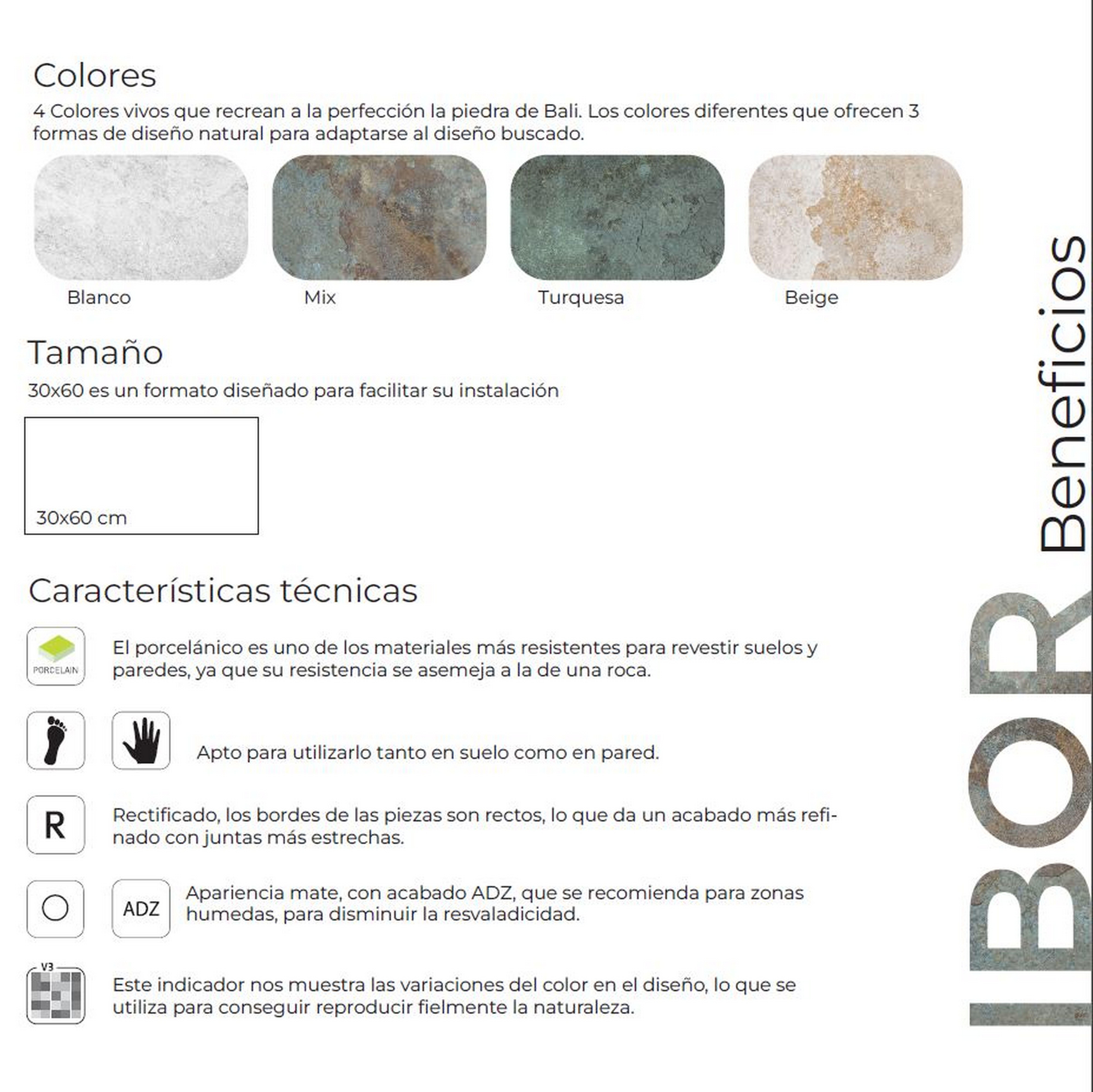 Suelo piscina porcelánico Ibor efecto piedra blanco 30.3x61.3 cm C3 ECOCERAMIC - 8