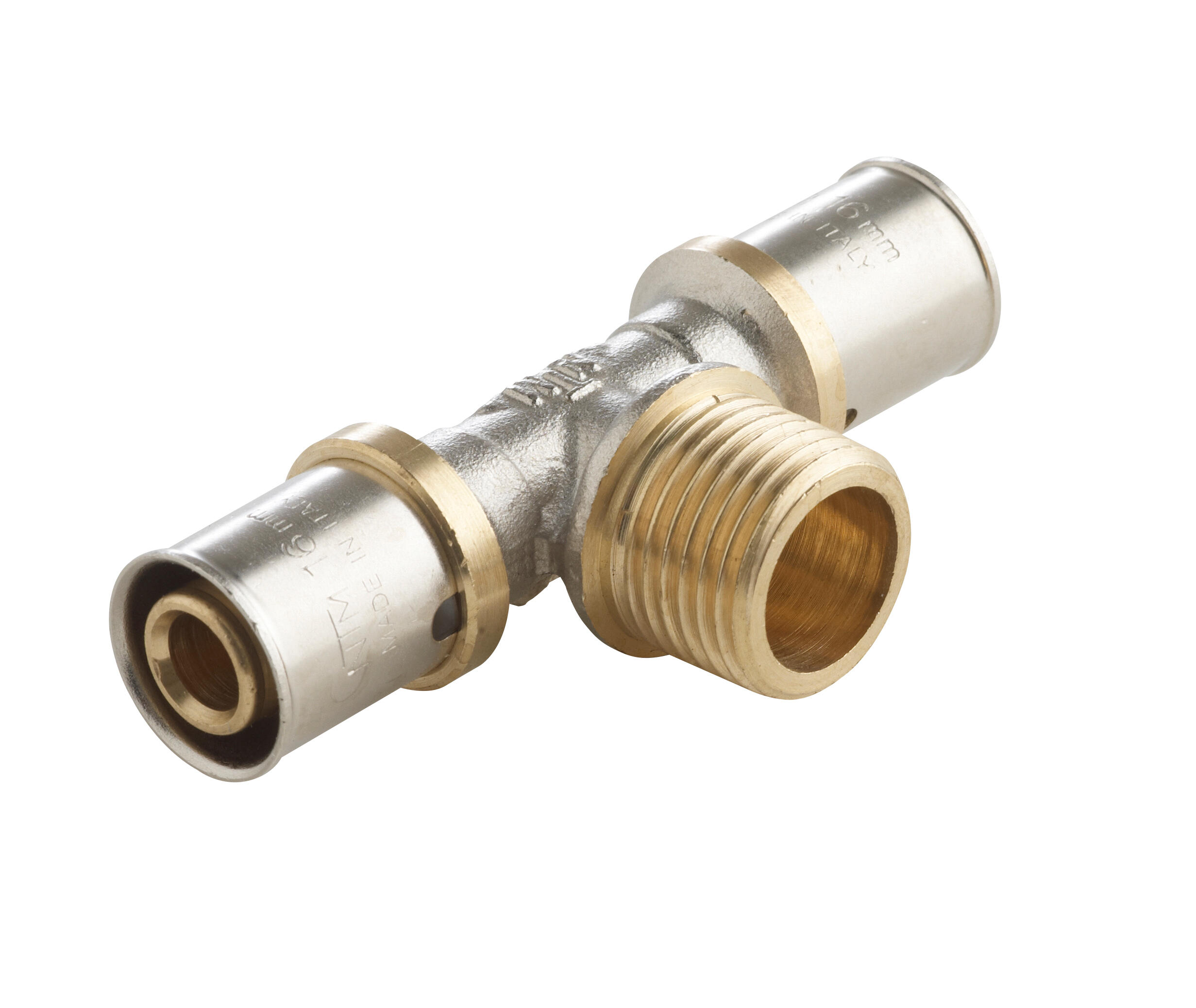 Raccord té mâle M.15x21(1/2'') multicouche à sertir Diam.16 mm - 2