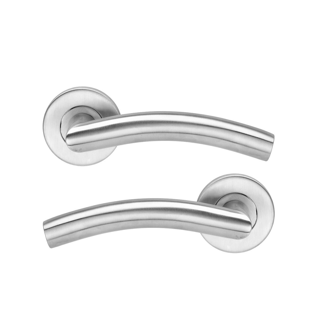 Poignée de porte sur rosace nickel LARA x2 - 2
