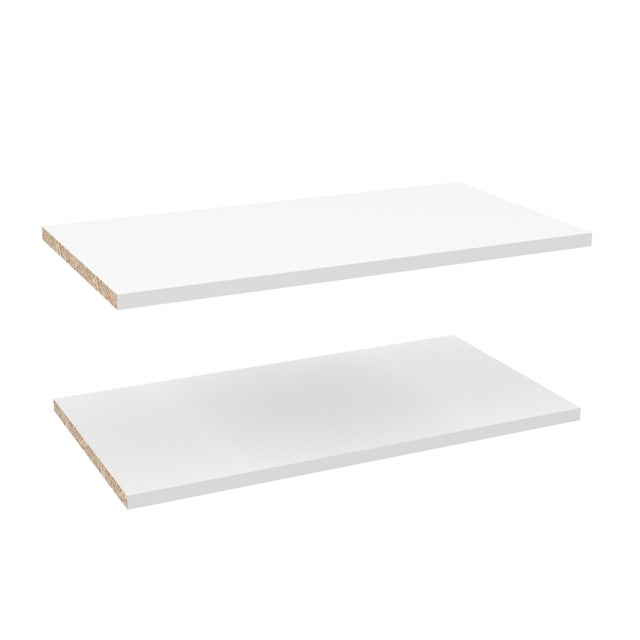 Lot de 2 étagères pour  caisson haut 60 cm Blanc
