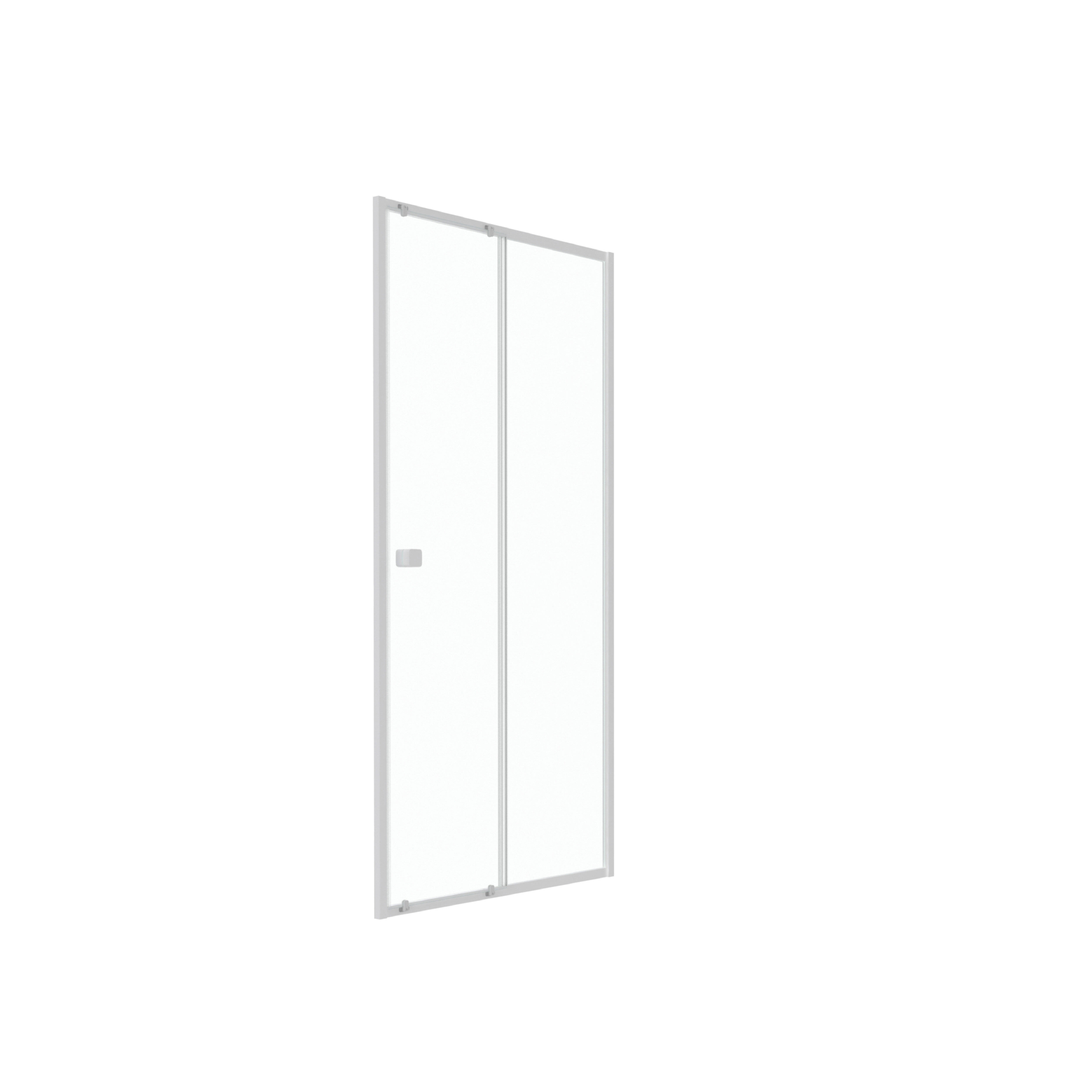 Paroi de douche coulissante blanche L.100 x H.185 cm verre trempé transparent Ep.5 mm - Spot - 2