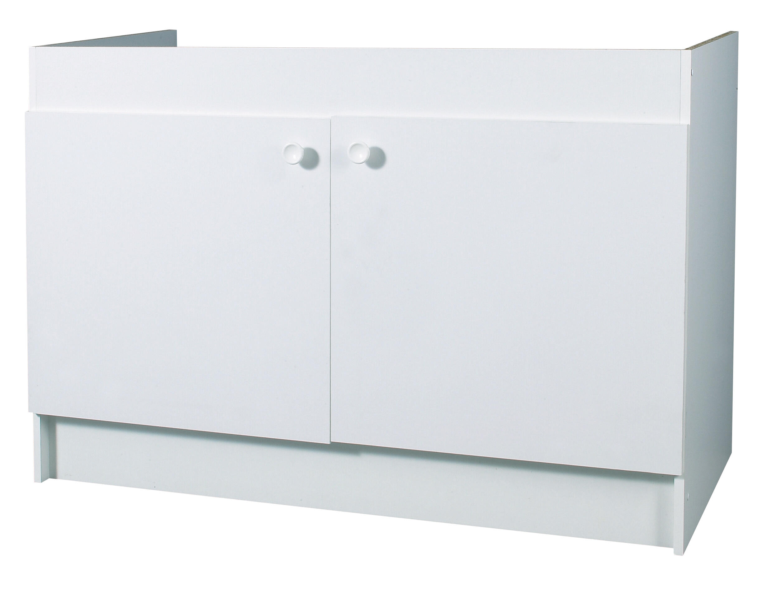 Meuble bas sous évier blanc 2 portes Larg.120 cm - 3