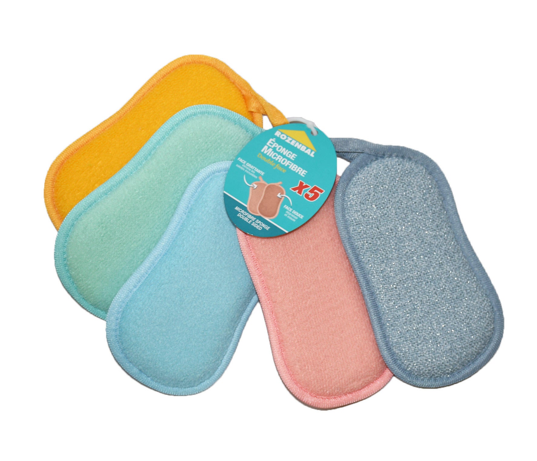 Éponges microfibres réutilisables lot de 5 - ROZENBAL - 4