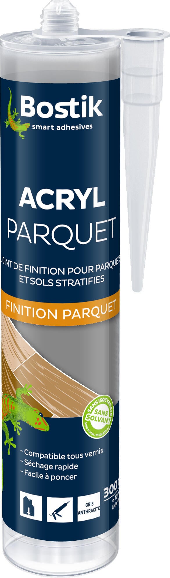 Mastic acrylique de jointoiement pour parquet couleur Gris Anthracite 300 ml - 2