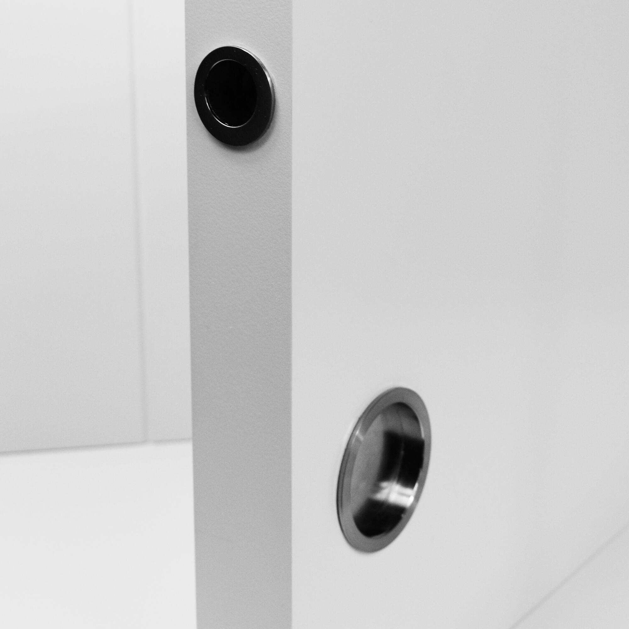Poignée de porte coulissante ronde chrome - 3