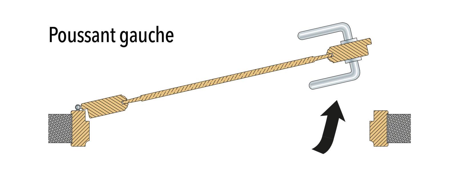 PORTE DE SERVICE SAPIN BOIS PEFC POUSSANT GAUCHE 200x80 cm - 3